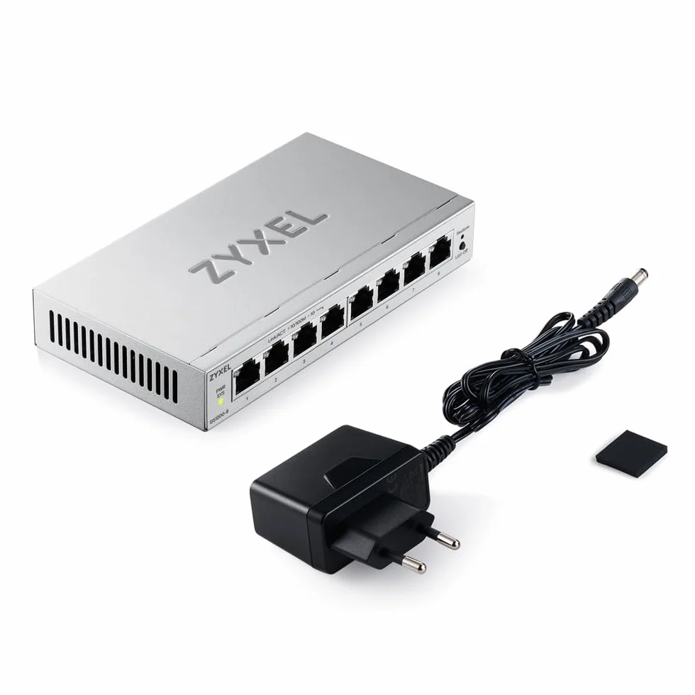 Zyxel Switch Ethernet 8 Ports | Switch Gigabit Web Managed | QoS, Link Aggregation, VLAN, IGMP Snooping | Senza ventola | Desktop [GS1200-8v3]