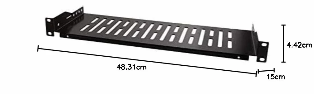 LogiLink SF1C25B - Scomparto scorrevole da 19" (1 U) per armadi server a pavimento con profondità di almeno 150 mm, capacità di carico max. 10 kg, nero