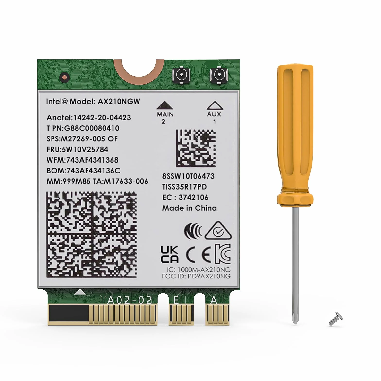 WAVLINK Scheda WiFi 6E AX210 Tri-Band 5400Mbps 2.4/5/6GHz Adattatore rete Bluetooth 5.3 Ultra Low Latency Windows 10/11 (64bit) M.2/NGFF