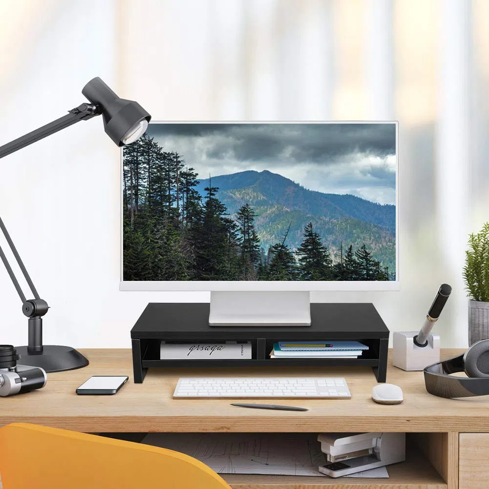 Supporto per Monitor per PC con Ripiani, Supporto Monitor Cassetto, Supporto Ergonomico per Laptop,Riser per Schermo, Organizzatore di Archiviazione Desktop per Casa o Ufficio - 50 x 20 x 11,7 cm