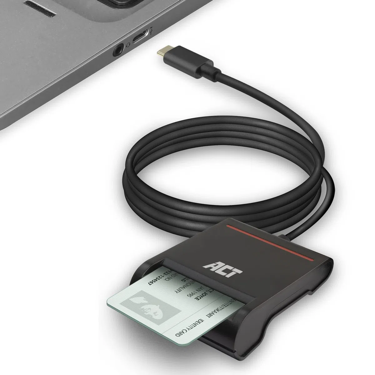 ACT eID Card Reader Belgium, lettore di schede USB C, non per app 2, Power LED Status- AC6020