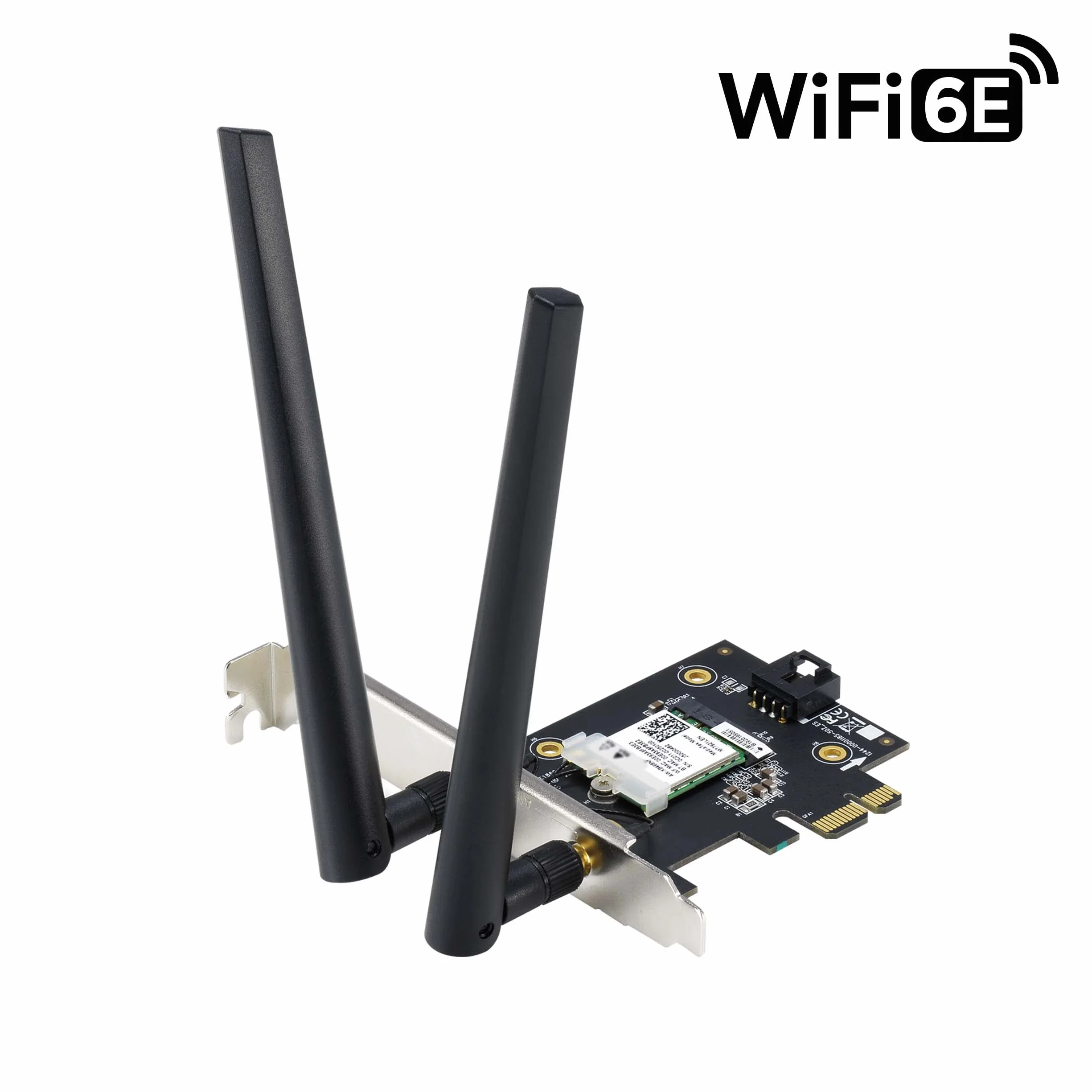 ASUS AXE5400 Adattatore WiFi 6E PCI-E con 2 Antenne Esterne, Supporta Banda 6GHz, 160MHz, Bluetooth 5.2, Sicurezza di Rete WPA3, OFDMA e MU-MIMO, Nero