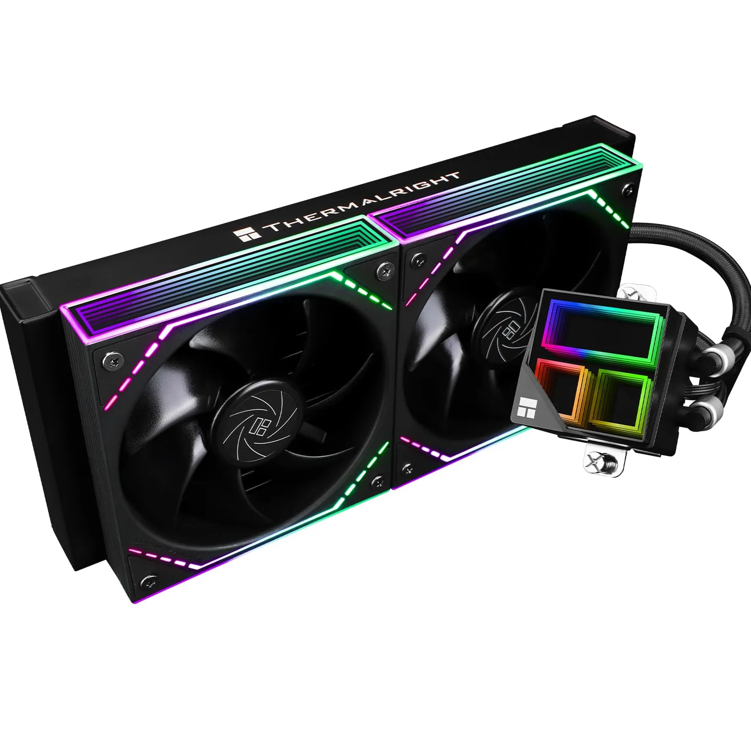Thermalright Frozen Infinity 240 Black Dissipatore ad acqua per CPU, Raffreddatore CPU AIO 240, Doppie ventole PWM TL-M12, Dissipatore CPU a specchio infinito, per AM4/AM5, Intel LGA1851/1700/115x