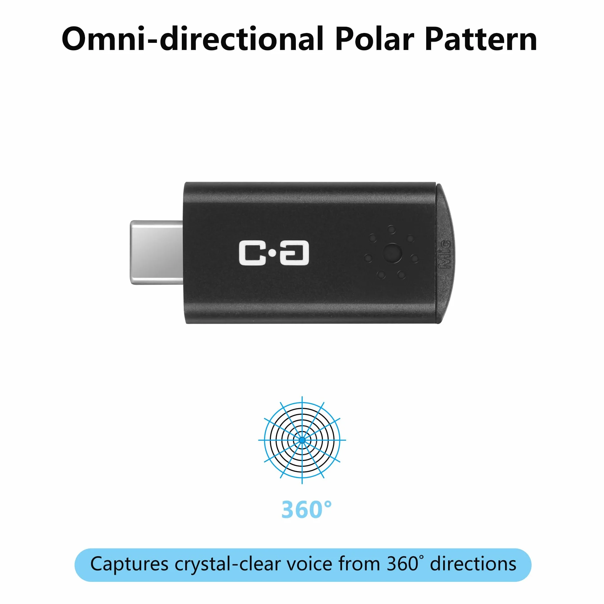 DUNGZDUZ Mini microfono USB C per Mac mini M4/M4 Pro e MacBook | Microfono a condensatore plug-and-play, compatto e portatile, audio chiaro per lavoro e studio