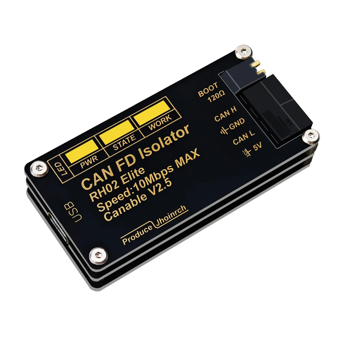 Convertitore adattatore isolato da USB a CAN FD basato su CANable V2.5 supporta fino a 10 Mbps
