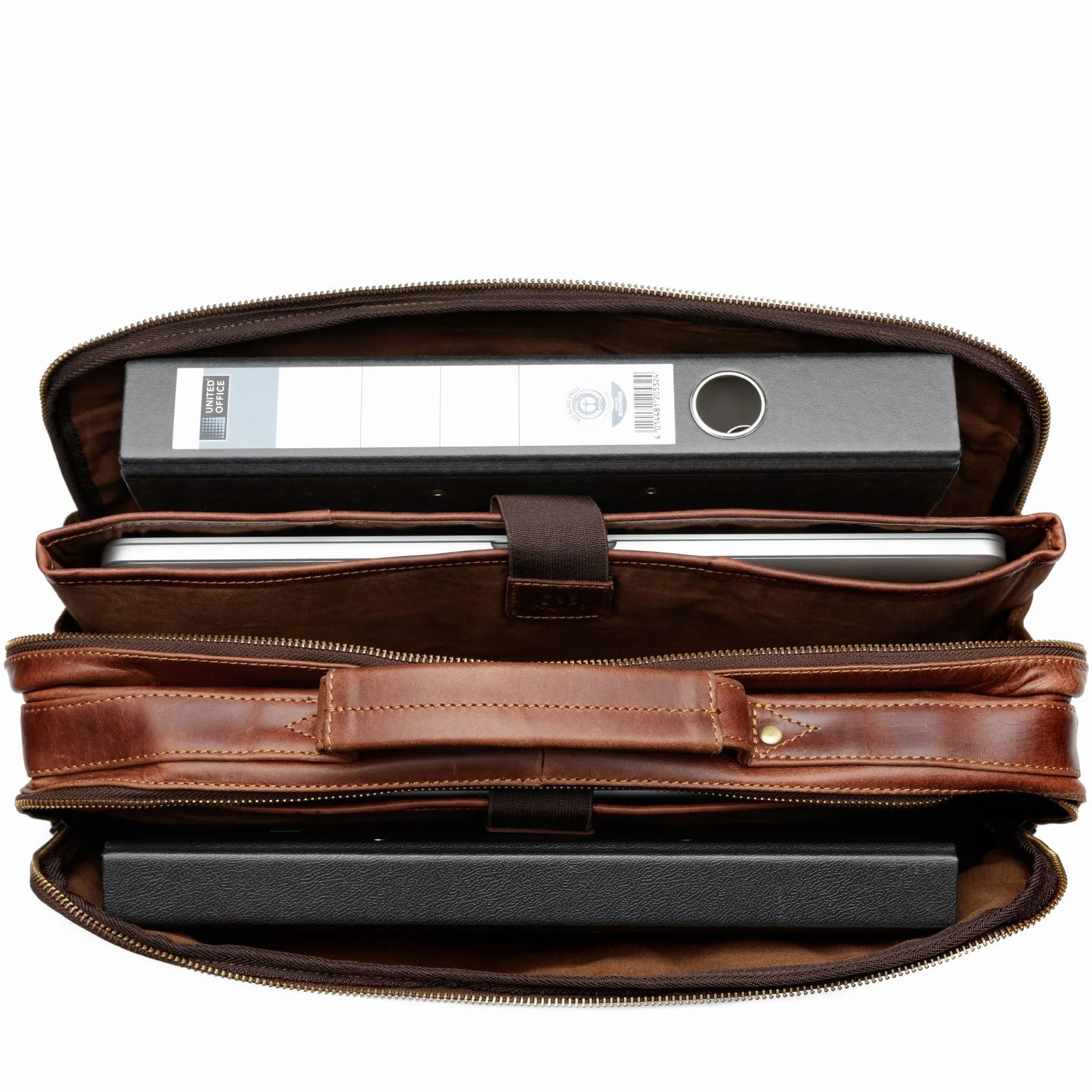 SID & VAIN Laptop Bag Simon XL Business Briefcase Real Leather 15.4 inch Laptop Portable Computer Satchel Leather Bag Women and Men