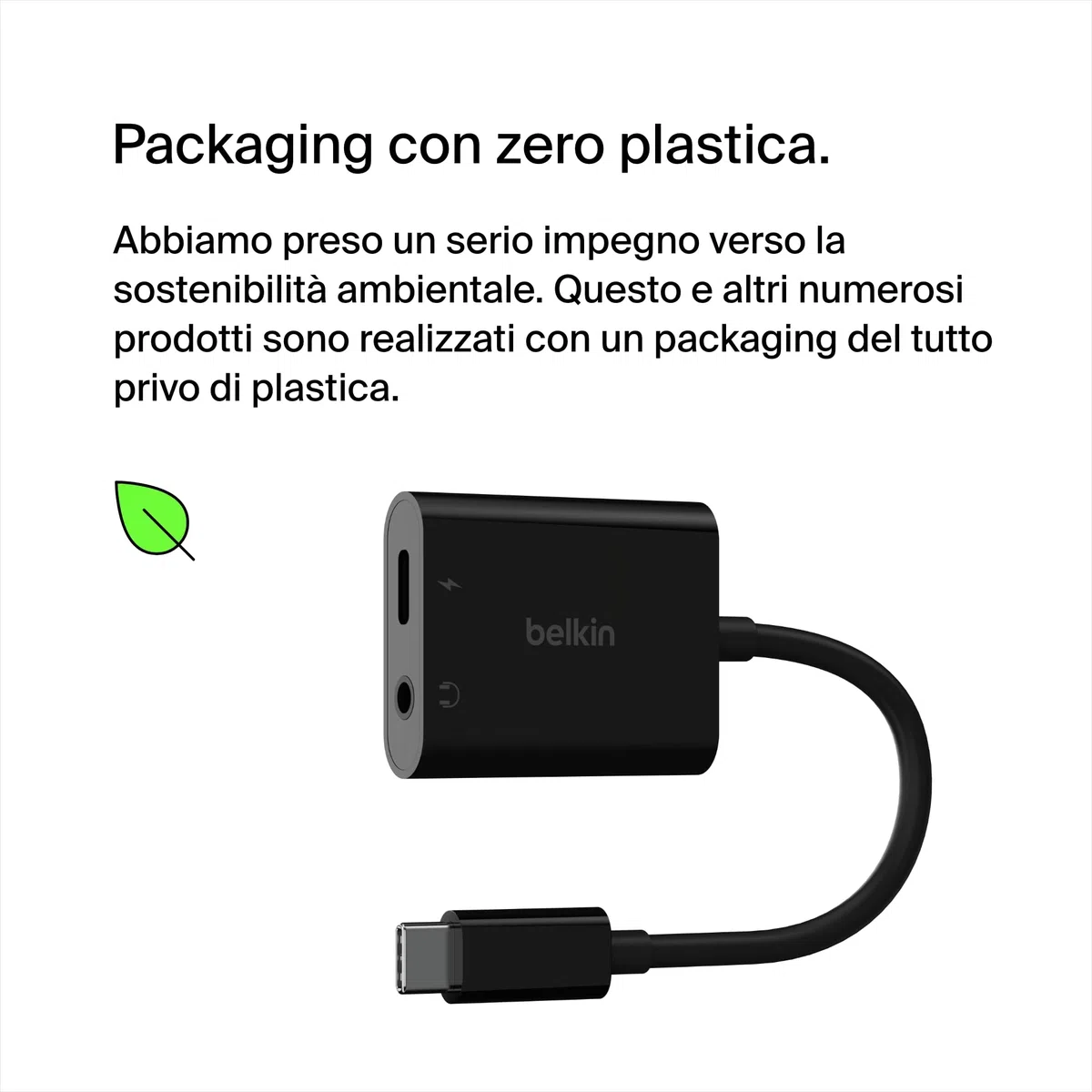 Belkin RockStar Adattatore Audio da 3.5 mm + Ricarica USB-C, Convertitore Audio USB-C Compatibile con iPad Pro 12.9'', 11, Galaxy, Pixel, OnePlus e Altri