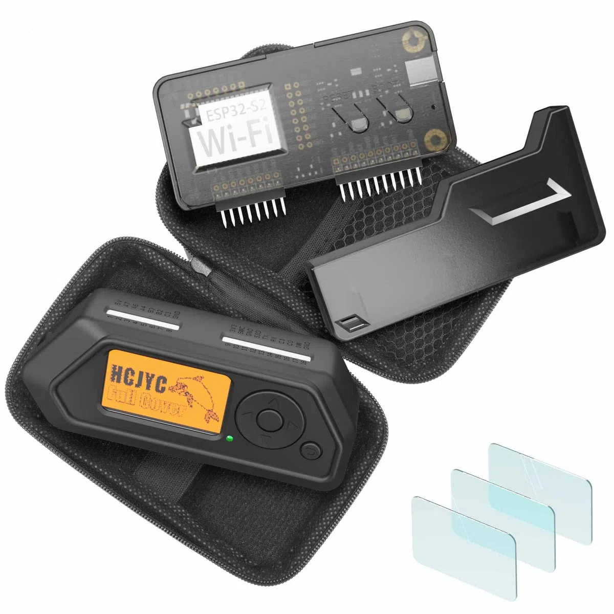 Custodia protettiva 4 in 1 per Flipper Zero Device e Wi-Fi Dev Board V1 ESP32-S2, accessori per Flipper Zero WiFi Dev Board – Nero
