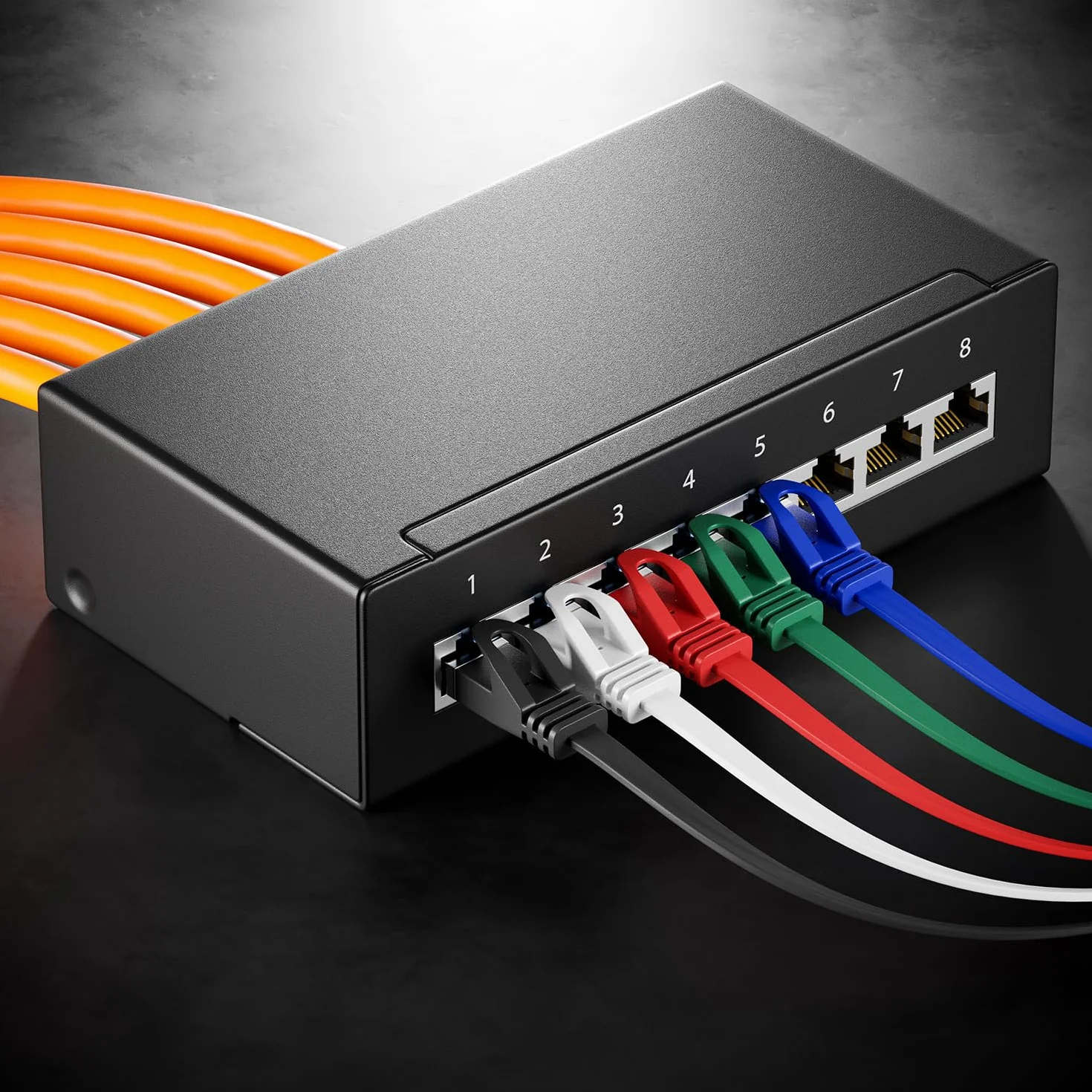 deleyCON 10x 2m Cavo Rete CAT7 Piatto (CAT 7 con 10 Gbit/s) Gigabit LAN - RJ45 Ethernet Patch Lungo Piatto - per Internet Switch Router Modem Patchpanel - Multicolore