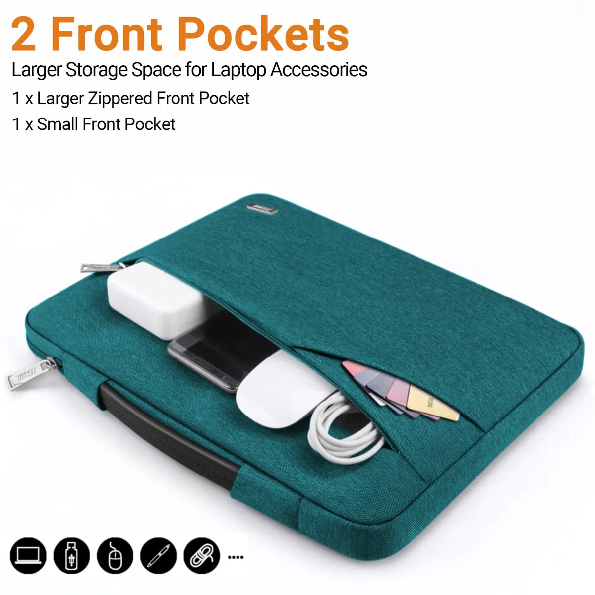 TECOOL 15,6 Pollici Custodia PC Portatile per 15-15,6 Pollici Acer HP Lenovo Thinkpad Ideapad dell ASUS Chromebook Notebook Laptop, Custodia Protettiva Borsa Sleeve Impermeabile, Teal