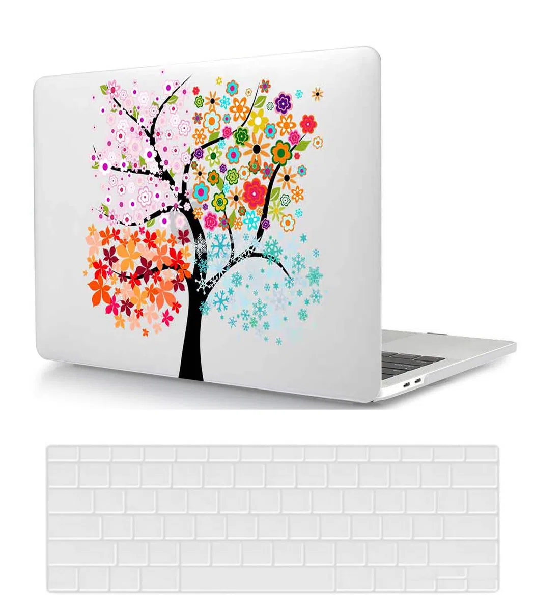 Custodia Compatibile con Nuovo Macbook Air 13 pollici 2020 2019 2018 con display Retina e Touch ID A1932 A2179 A2337 M1, Case Rigida Protettivo Plastica Copertina & Tastiera Cover, Albero colorato