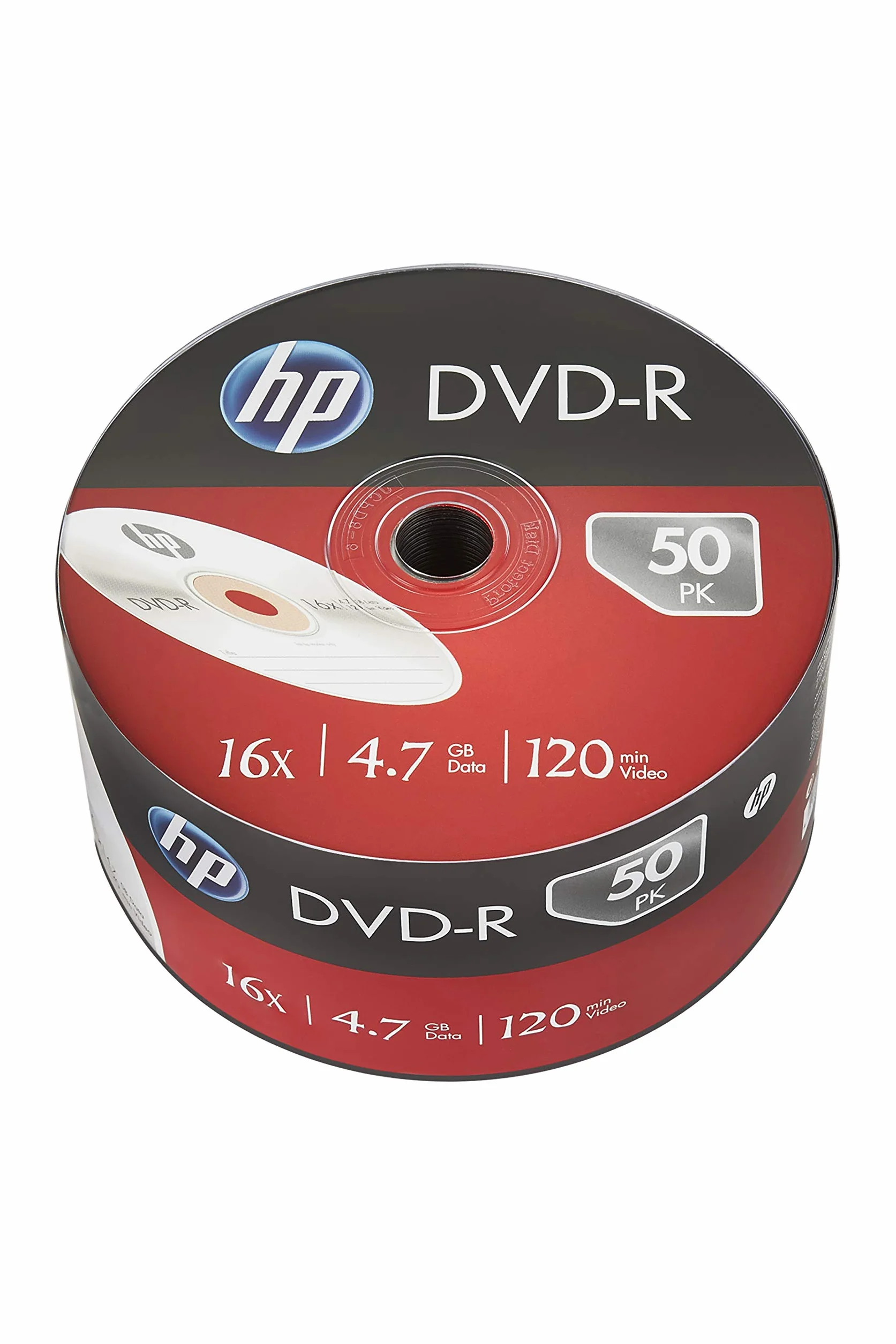 ElectricalCentre - confezione di 50 DVD-R HP, 4,7 GB 16 x (DVD con 120 minuti registrabili)