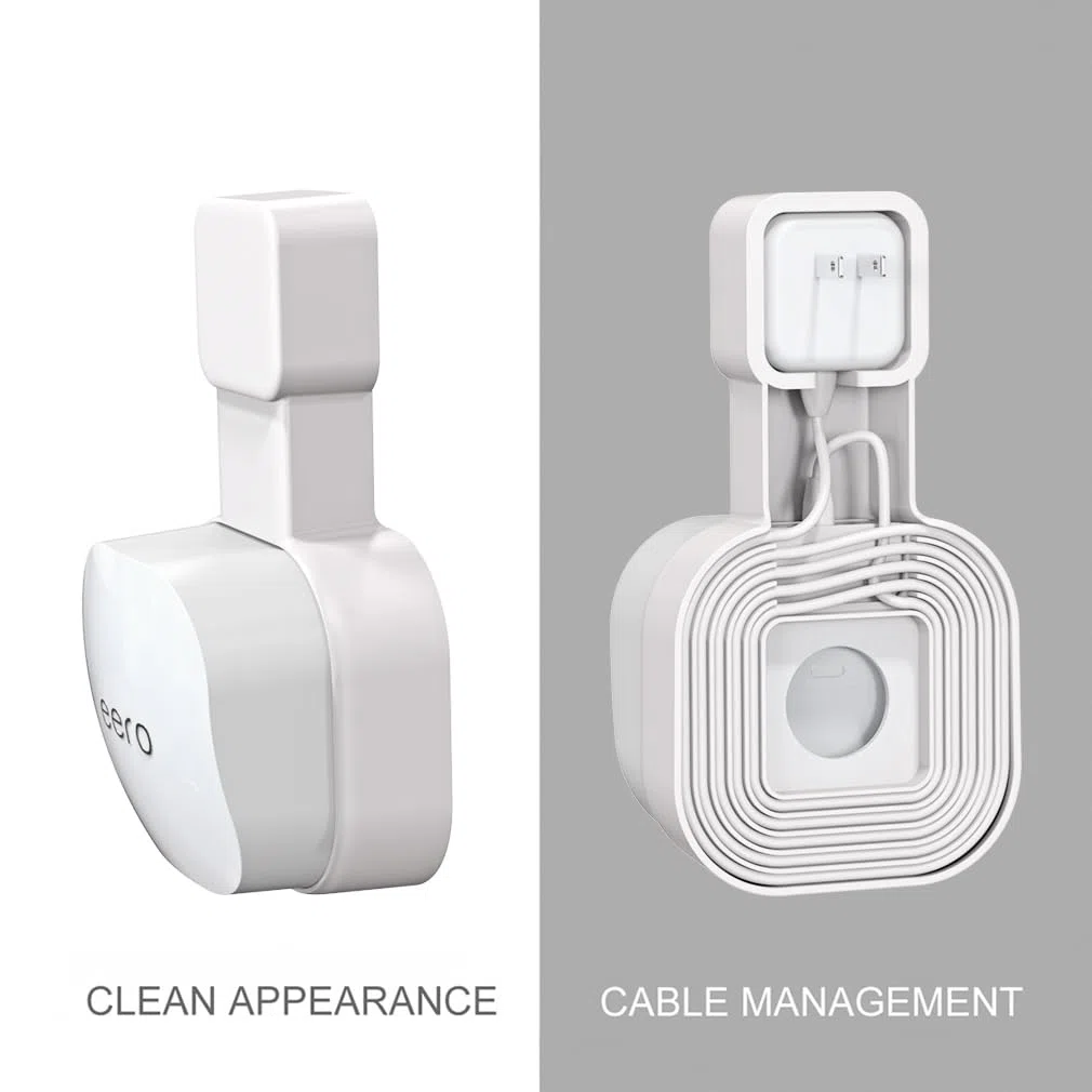 Supporto da parete solo per eero 6 Dual-Band Mesh Wi-Fi 6 System [non adatto per eero Pro 6 e eero 6+], senza fili disordinati, salvaspazio, facilmente spostabile, supporto per presa eero 6 Extender