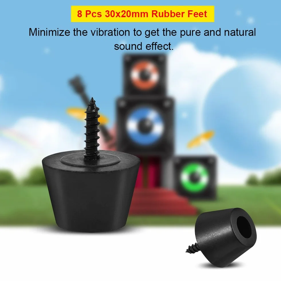 fosa 8 pezzi 30x20mm piedini in gomma supporto antivibrante base con viti per altoparlante HiFi, amplificatore, subwoofer per auto