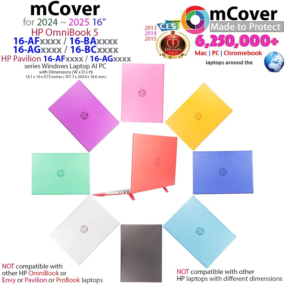 mCover Custodia compatibile solo per notebook HP OmniBook 5 16-AF / 16-AG / 16-BAxxxx / 16-BCxxxx e Pavilion 16-AF / 16-AG0000 Series Windows AI da 16" 2024+ (non compatibile con altri modelli HP