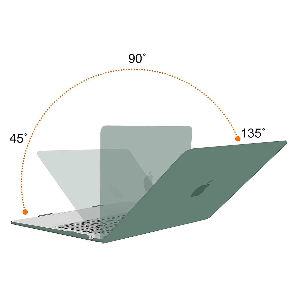MOSISO Custodia Compatibile con MacBook Air 13 Cover M1 2021 2020 2019 2018 A2337 A2179 A1932 Touch ID,Case per MacBook Air M1 Cover 13,3'' Pollici&Copritastiera&Pellicola&Borsa, Midnight Verde