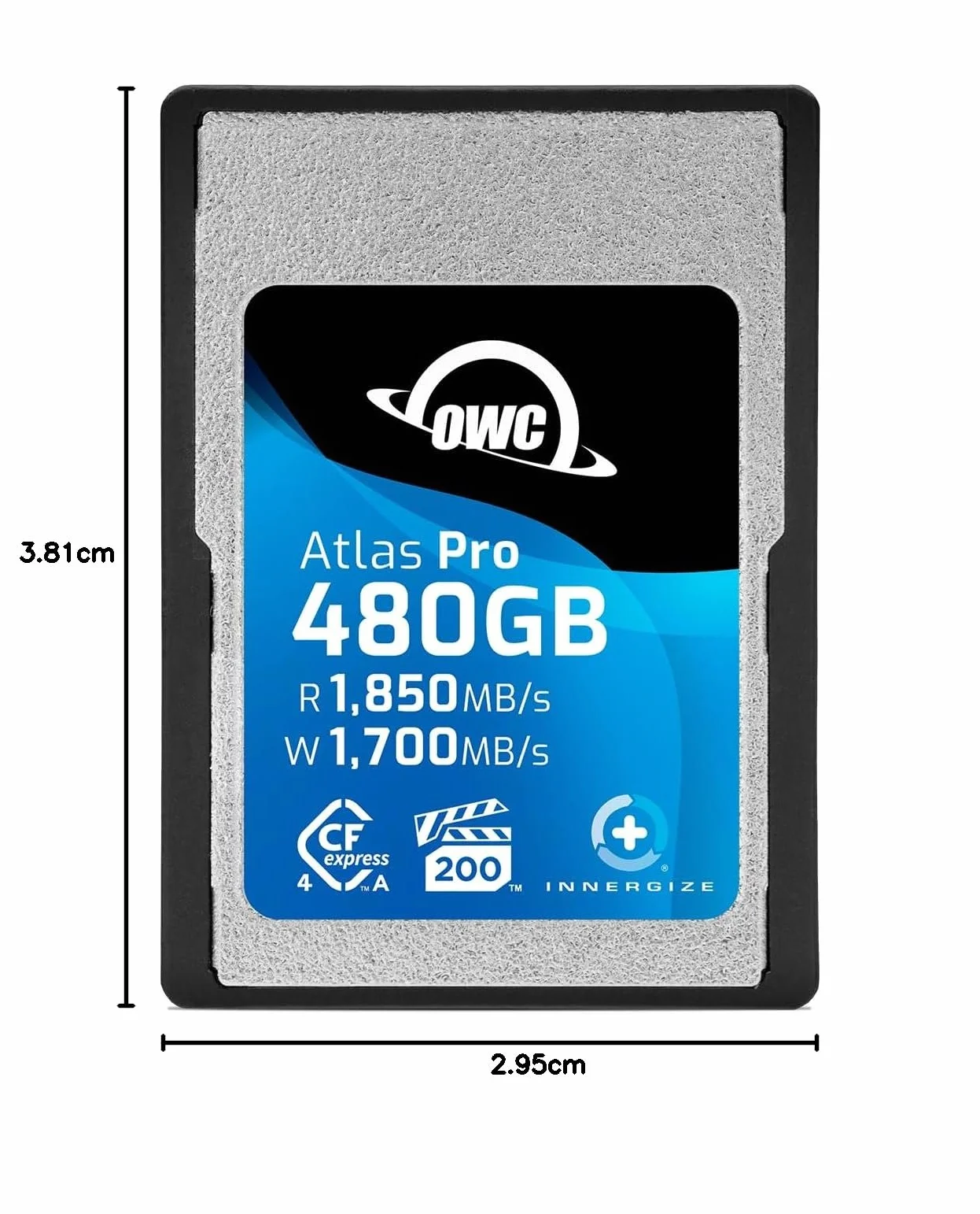 OWC Atlas Pro - Scheda di memoria Cfexpress 4.0 di tipo A ad alte prestazioni, 480 GB, di grado professionale, fino a 1850 MB/s in lettura e 1700 MB/s in scrittura