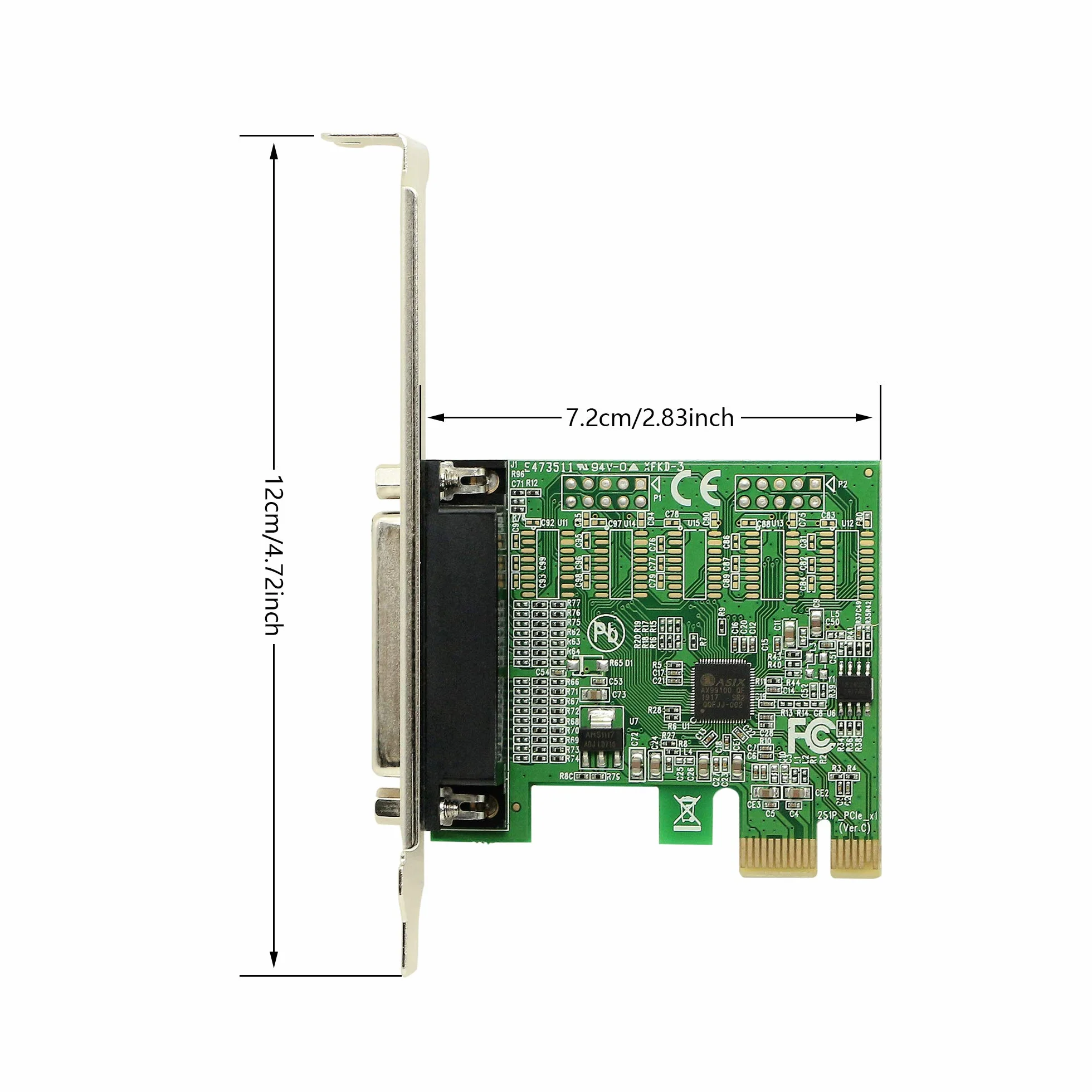 CERRXIAN Scheda controller PCI Express parallela scheda PCI Express a 1 porta adattatore 25pin parallelo Lpt Pci DB25 stampante scheda controller porta a parallelo
