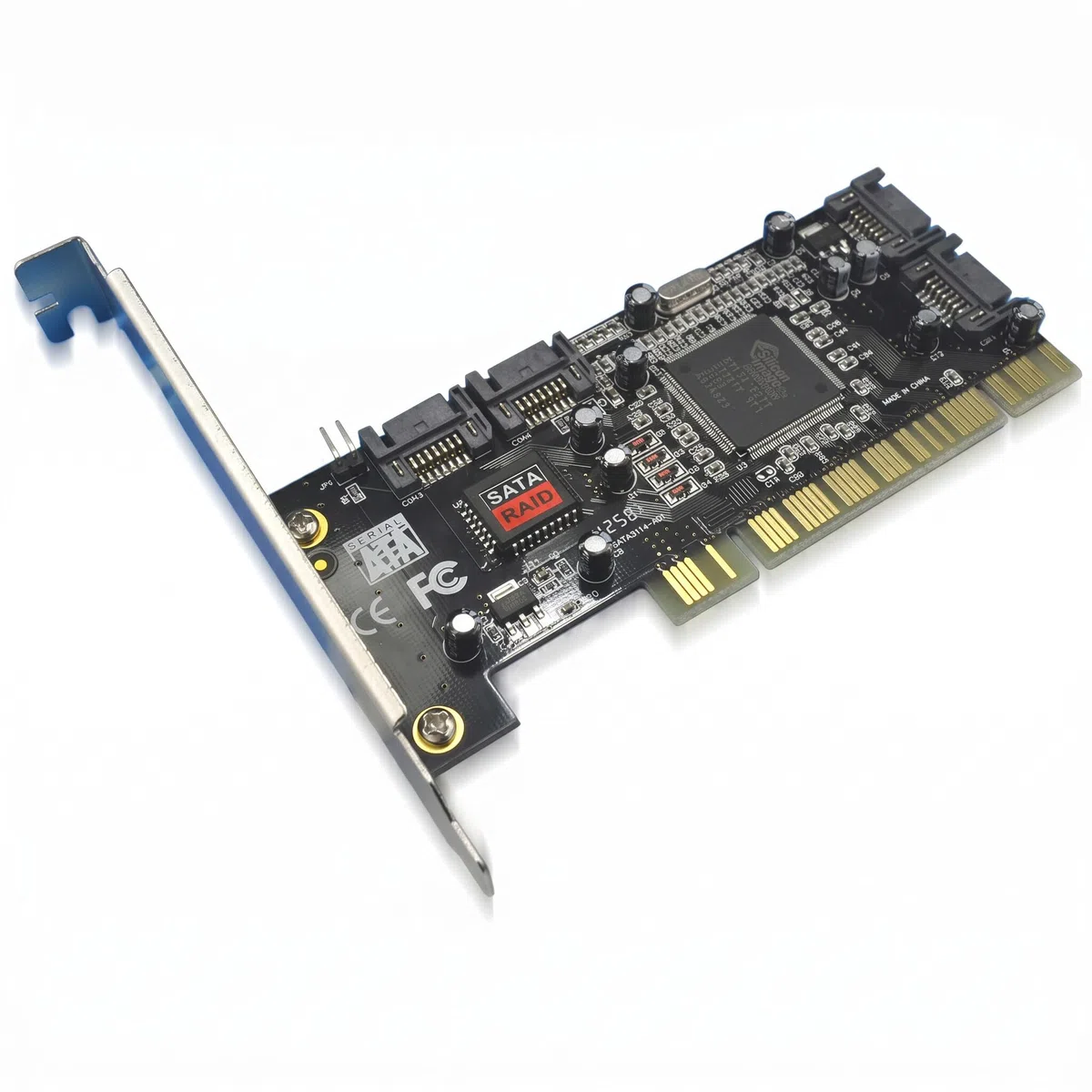Bewinner Scheda Adattatore da 4 Porte Pci a Sata Raid Card Pci Express a Sata da 1,5 Gbps Sil3114 Chipset Raid Controller Scheda Adattatore Supporto 4 Dischi Rigidi
