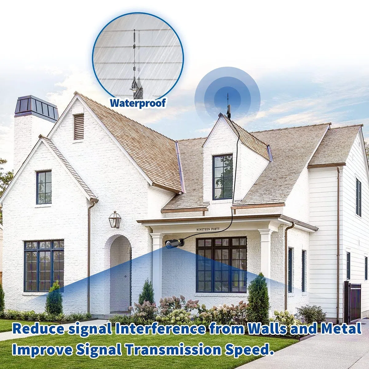 Bingfu Antenna WiFi Exterieur Bibanda 2,4 GHz 5,8 GHz 6dBi MIMO RP-SMA e SMA Omnidirezionale per Telecamera Wireless Esterno Router Amplificatore WiFi Videosorveglianza Scheda di Rete Monitor Energia