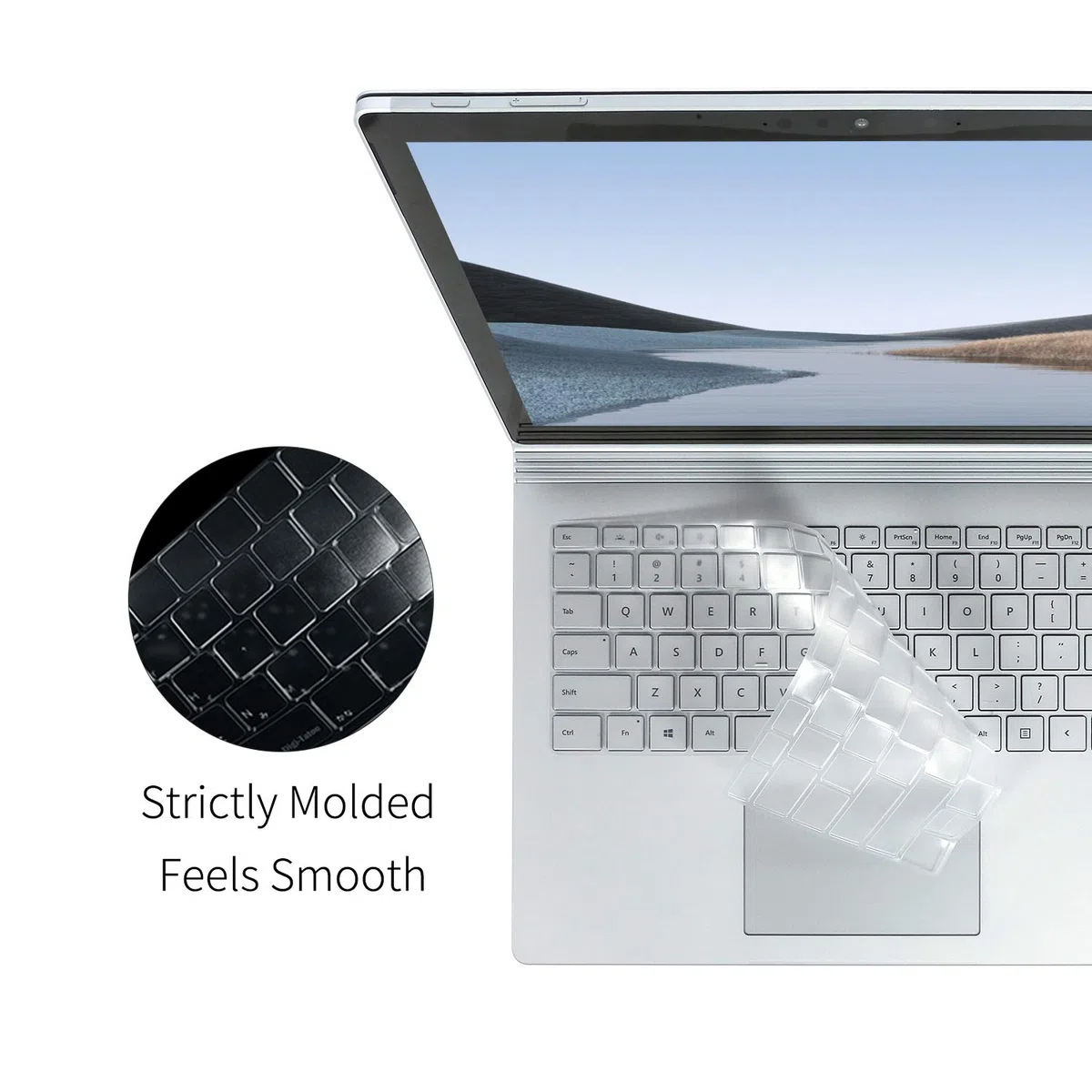 SurfaceMate Pellicola protettiva per tastiera per Microsoft Surface Book 3/Book 2/Laptop 2 13,5''/15'' 2020/2017/2018 Release, Premium Ultra Sottile 0,18 mm, Alta Trasparenza, Layout