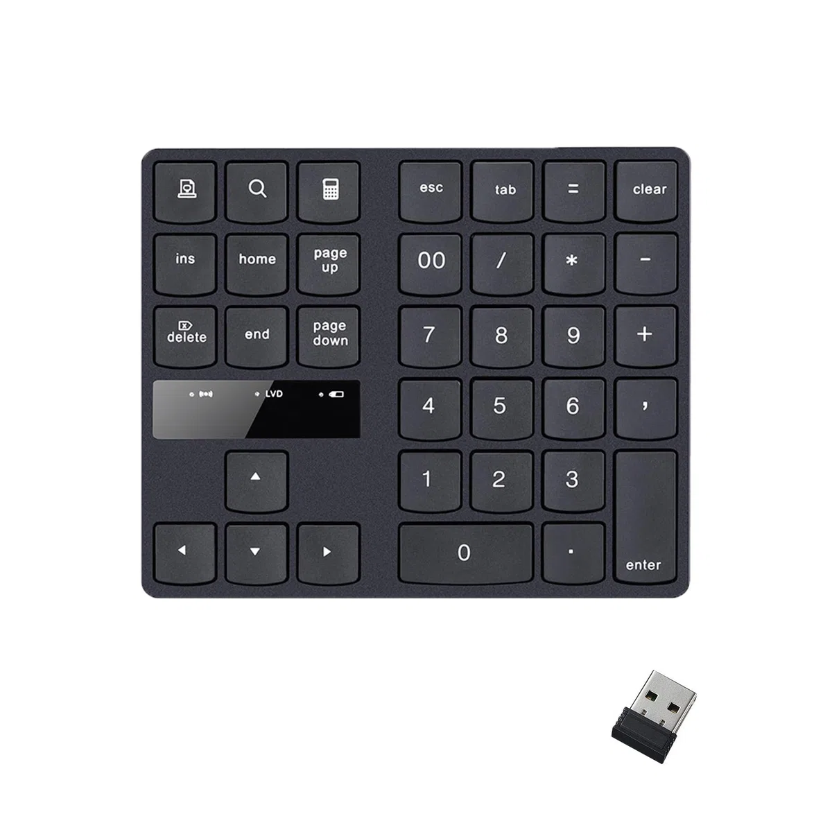 Tastierino numerico wireless Mini tastiera ricaricabile con tastierino numerico a 35 tasti per PC desktop portatile