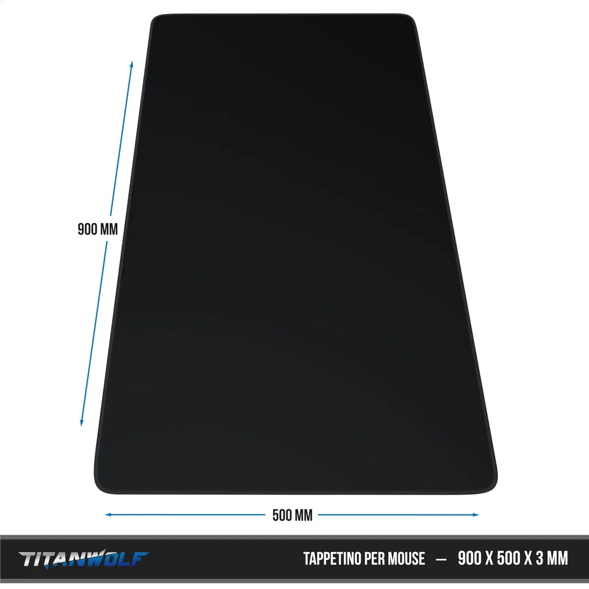 TITANWOLF -Tappetino per mouse XXL 900 x 500 – Office Mousepad – controllo preciso del mouse migliora la velocità e la precisione – Tenuta stabile – Lavabile – Sottomano per ufficio e casa