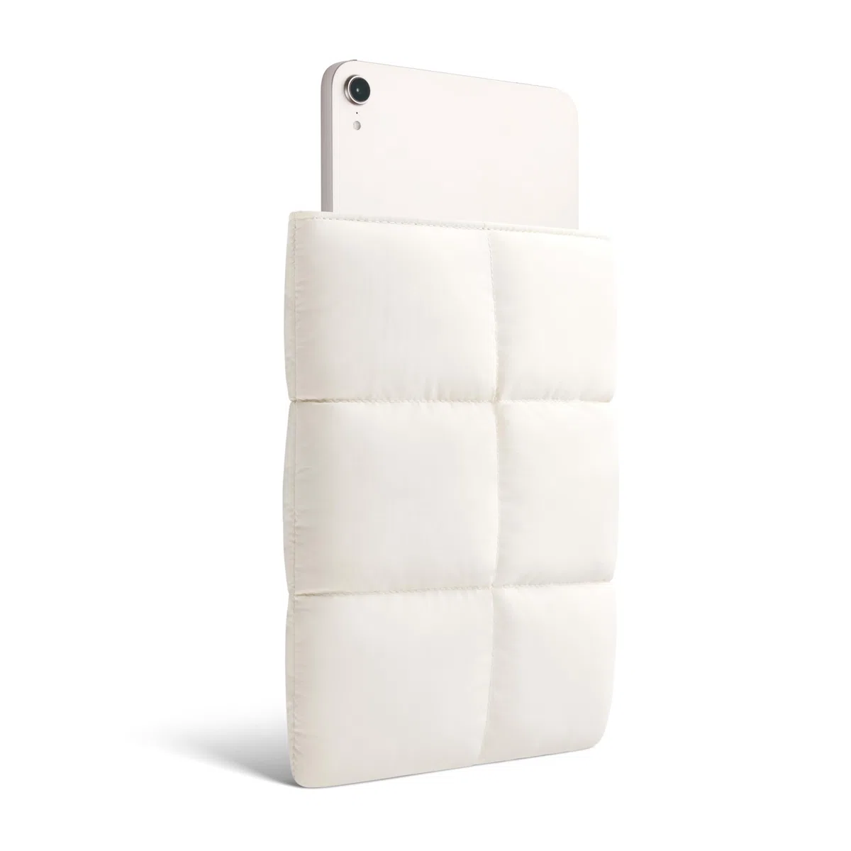 Comfyable Puffy custodia tablet 7-8 pollici compatibile con iPad Mini 7 2024 A17 Pro, Mini 6 2021 A15, borsa tablet trapuntata stile puffer per donna e uomo, bianco riso