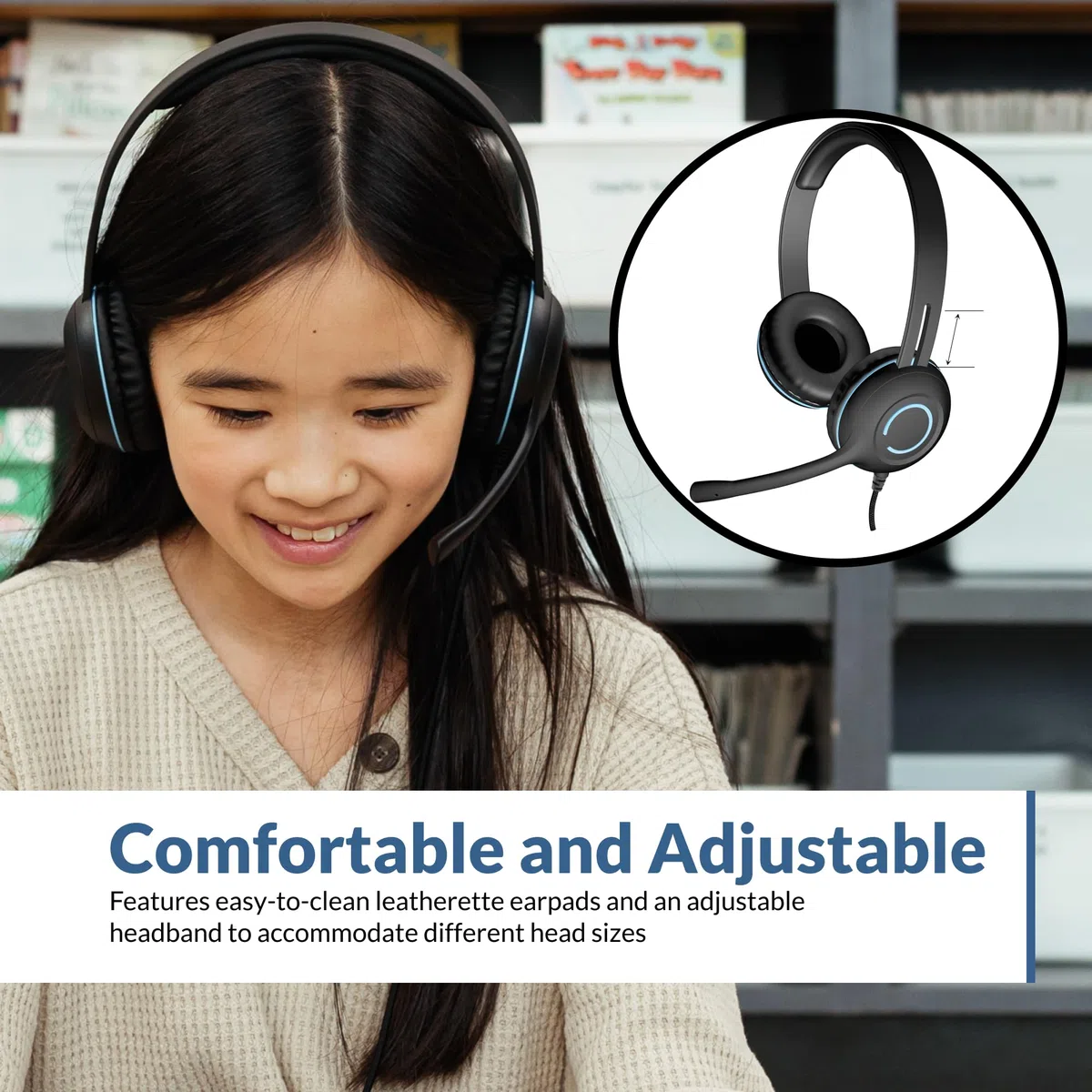 Cyber Acoustics AC5008 Nero, Blu Sovraurale Padiglione auricolare cuffia