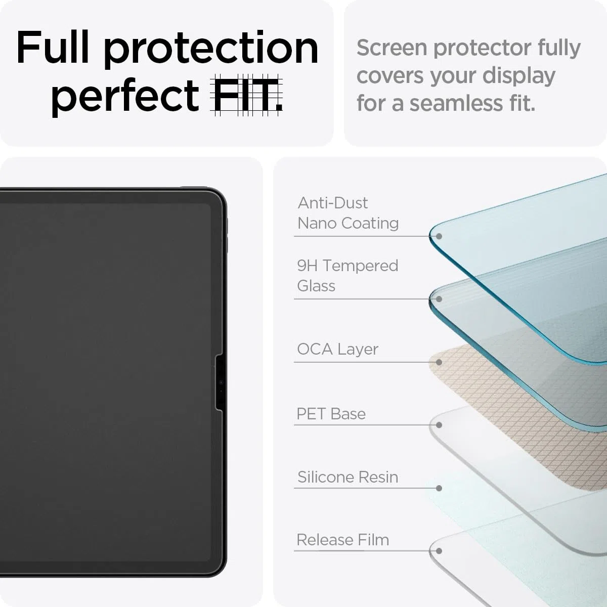 Spigen PaperTouch EZ Fit Vetro Temperato compatibile con iPad Air 11 pollici M4, M3, M2 (2026/2025/2024), Sensazione di Carta, Alta Reattività, Durezza 9H Pellicola prottetiva