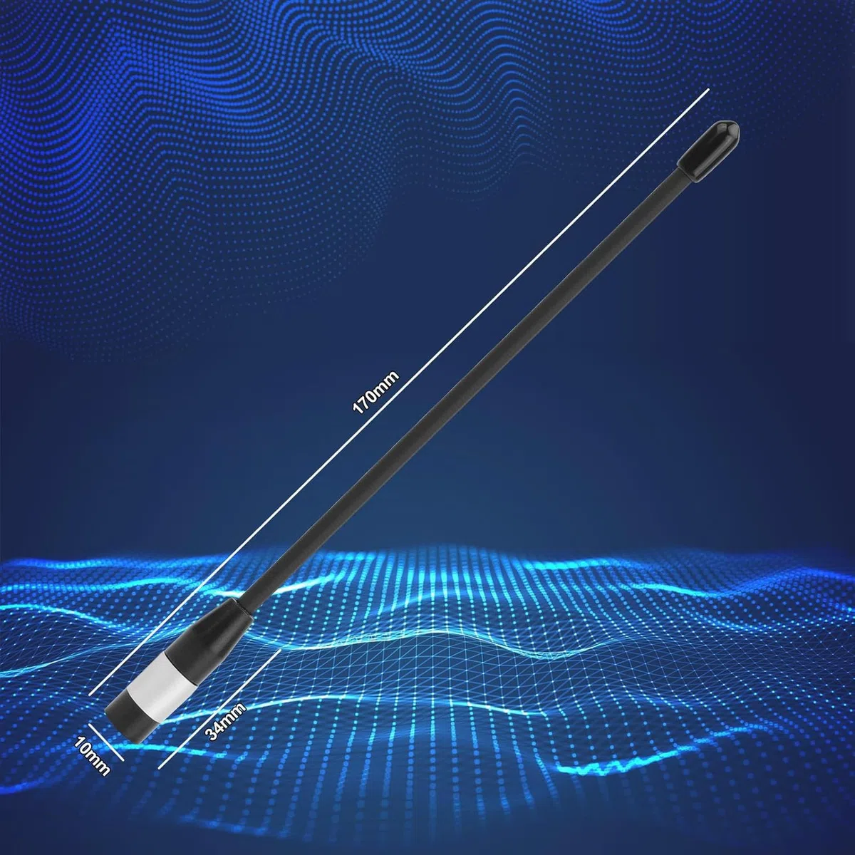 Confezione da 2 antenne 868 MHz, guaina da 10 dBi per antenna Mesh tastic LoRa Long Range Soft Whip, 17 cm, connettore Omni SMA nero