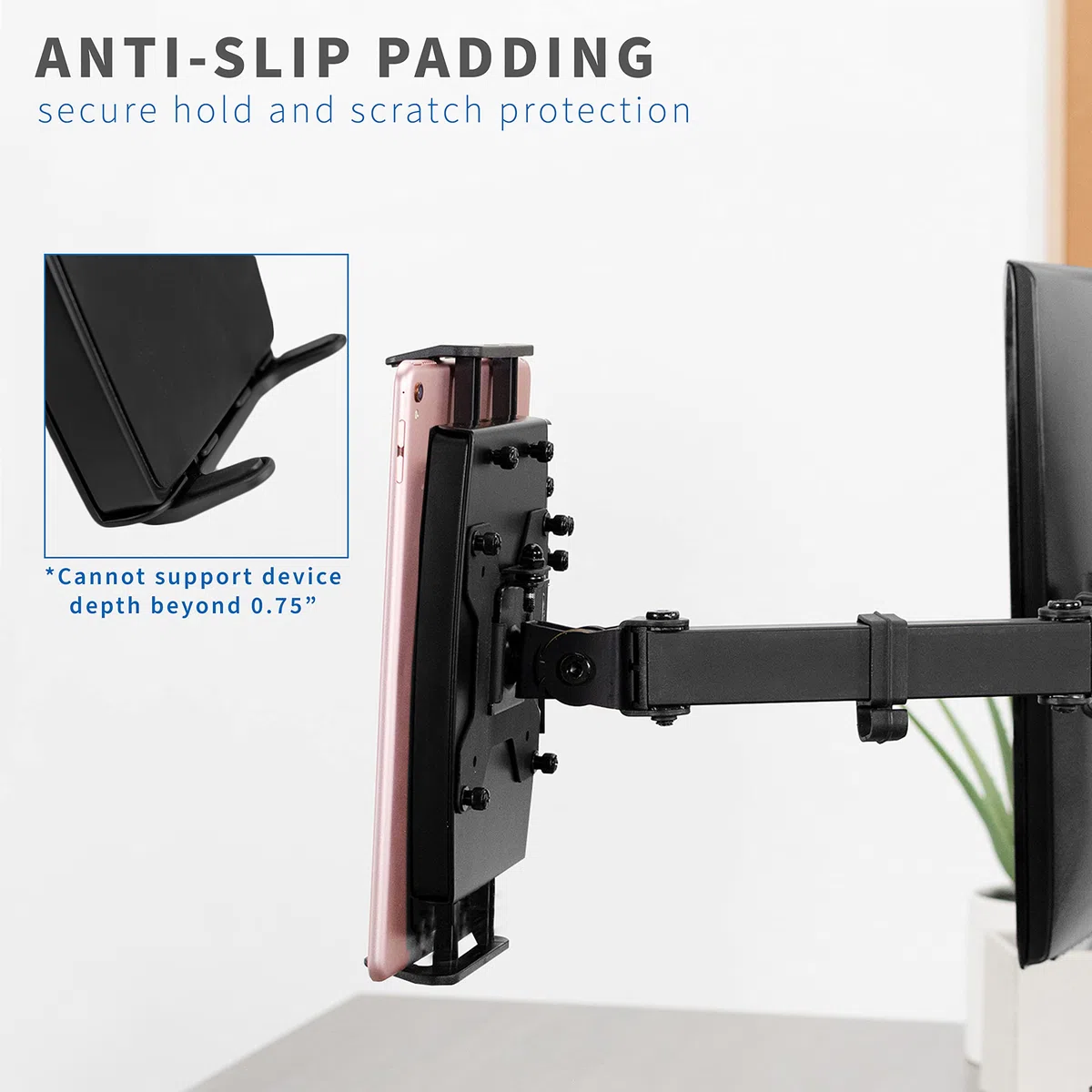 VIVO Adattatore universale VESA per tablet, laptop 2 in 1 e monitor portatili da 15,6", VESA max 100x100, supporto regolabile per laptop, nero, MOUNT-UVM02