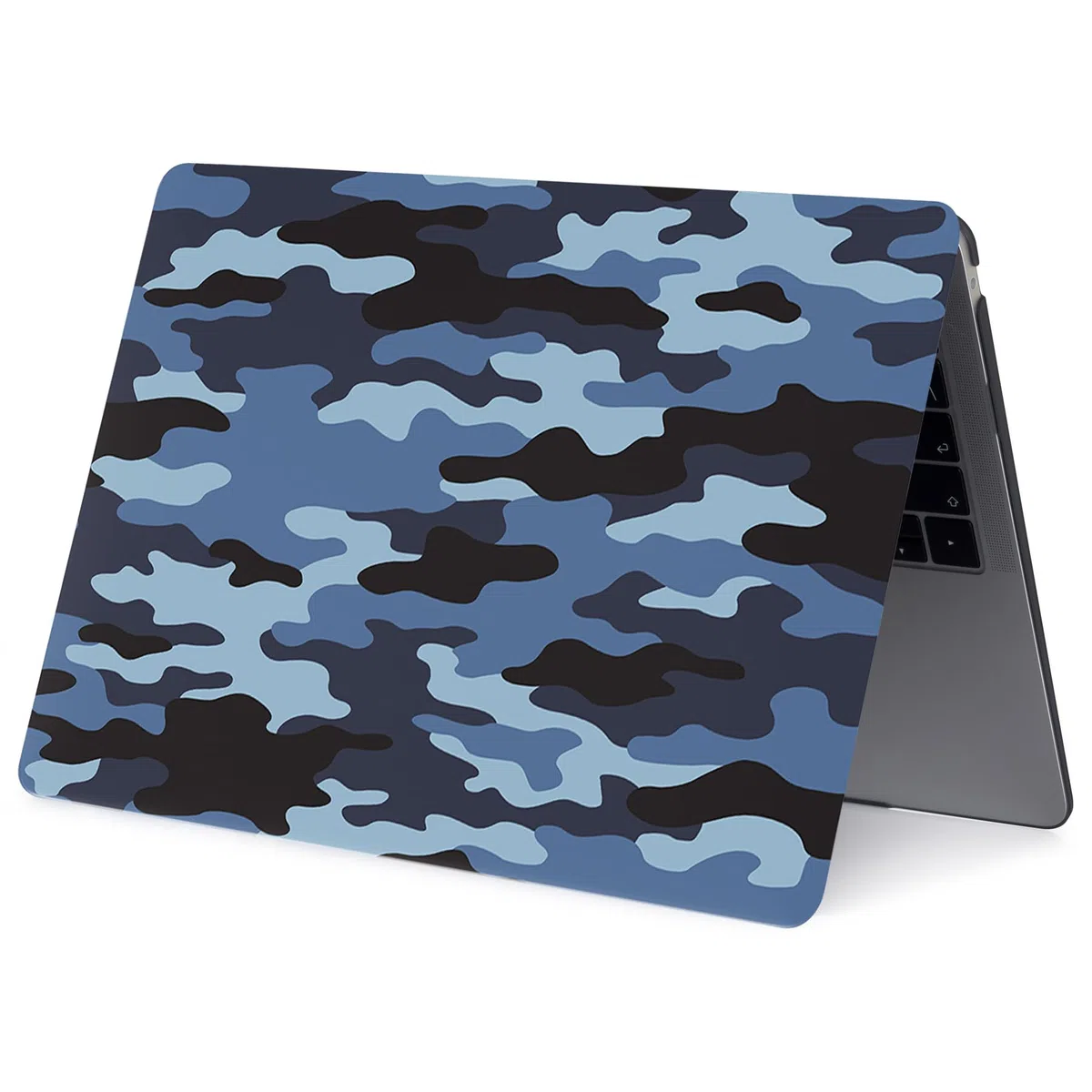 Cover Rigida Compatibile con MacBook Pro 14 Pollici 2023-2021 Modello M3 A2992 A2918 M2 A2779 M1 A2442 con Touch ID, Plastica Custodia Protettiva Case & Copritastiera, Mimetica Blu
