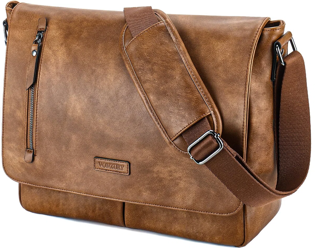 VX VONXURY Borsa a Tracolla Uomo, Borsa porta pc Laptop Messenger Bag per Lavoro e Scuola
