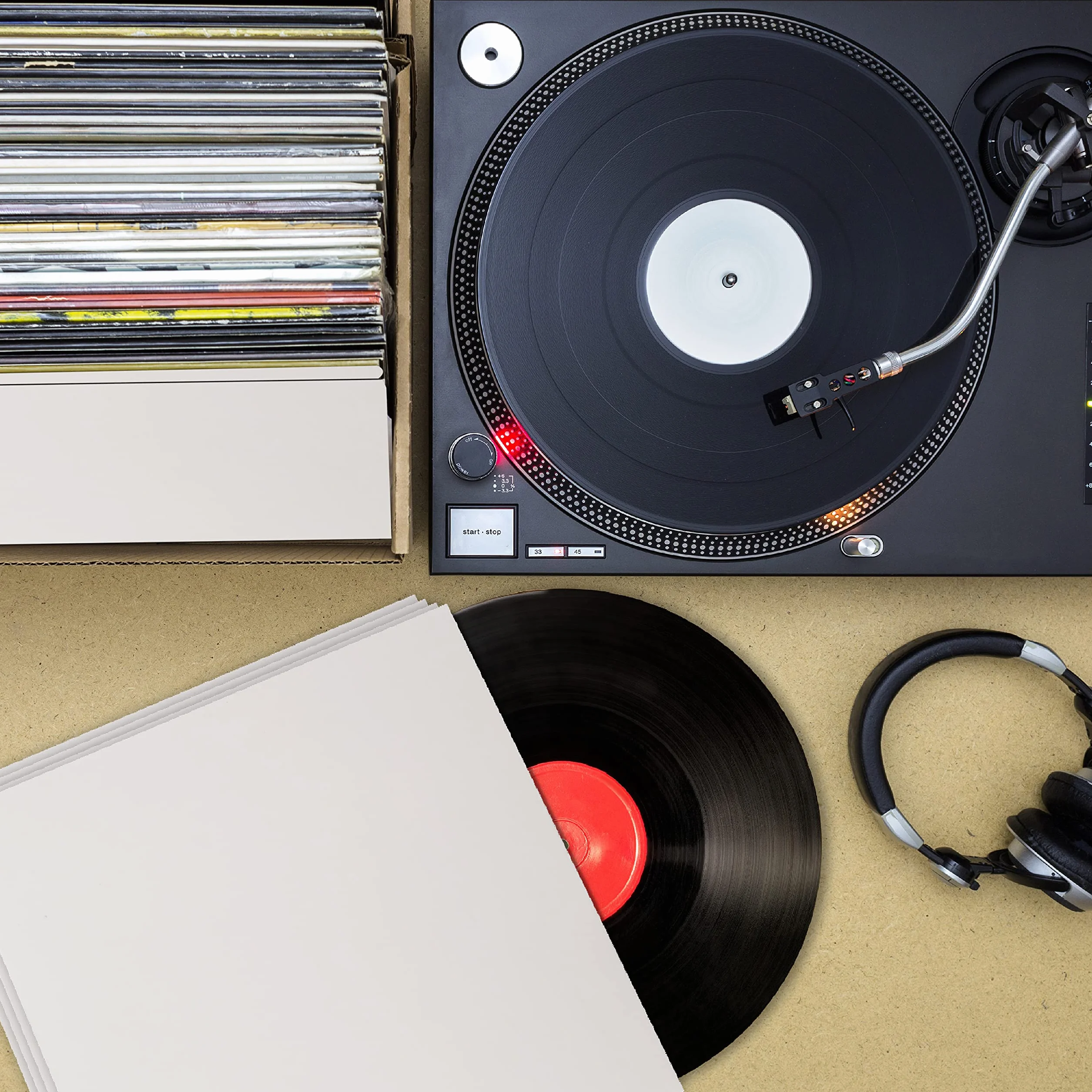 Belle Vous Busta in vinile con 33 giri bianchi da 12 pollici (set di 25), lunghezza 31 x larghezza 31 cm, senza fori centrali, protezione in vinile senza acidi, buste per album vergini e grezze