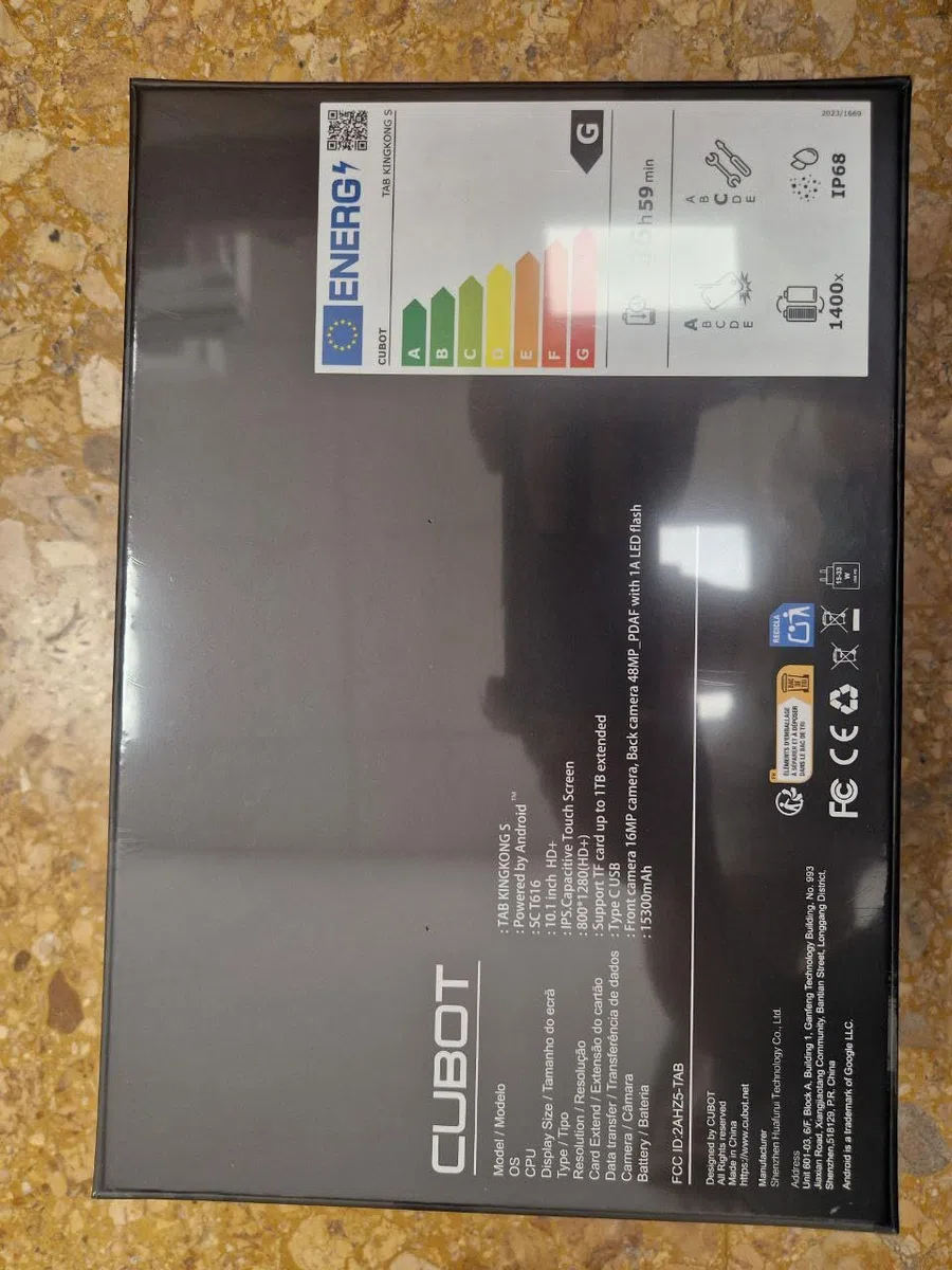 Tab KingKong S – Tablet 10.1" HD+ 90Hz, 16GB RAM (6GB+10GB Est.), 256GB ROM, 4G Dual SIM, Fotocamera 48MP, Batteria 15300mAh, Android 15, Unisoc T616, Nero.