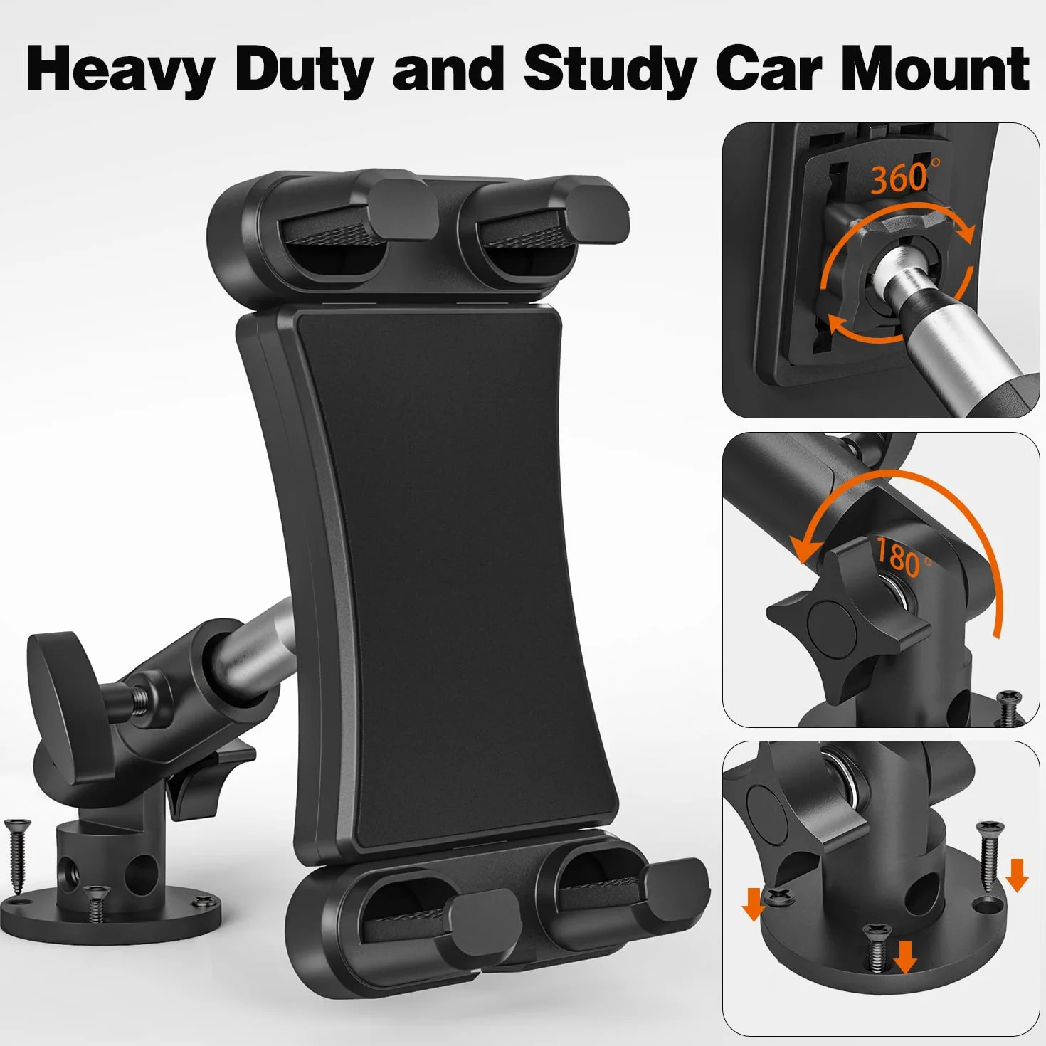 Supporto Tablet Auto, Supporto Tablet Muro per iPad/iPad Mini iPhone, Tutti Smartphone e Tablet da 4,7-13,5 Pollici, Regolabile Porta da Parete per Tablet per Auto, Camion, Muro, Scrivania