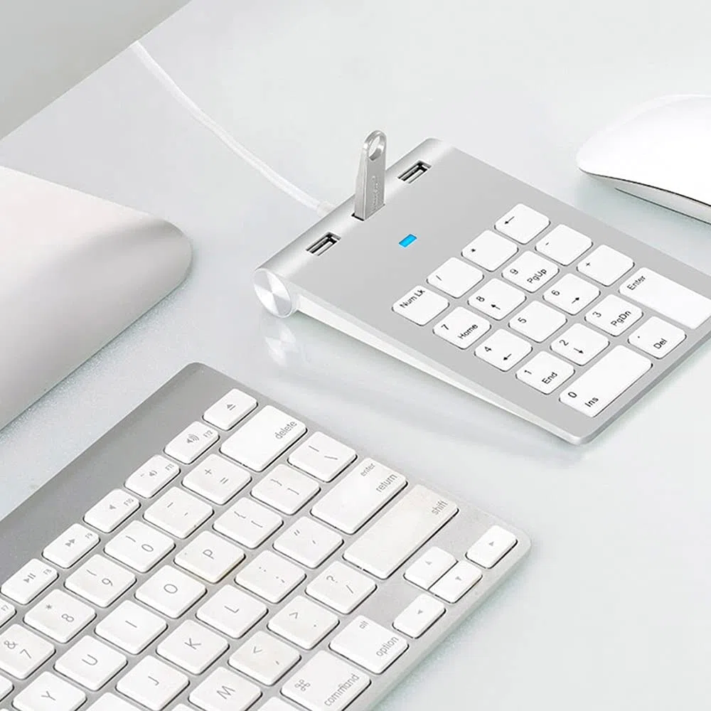 Mini Tastiera Numerica Tastiera 18 Tastierino Numerico Tastierino Numerico Tastierino Numerico con 3 Porte Hub USB per PC Desktop Portatile