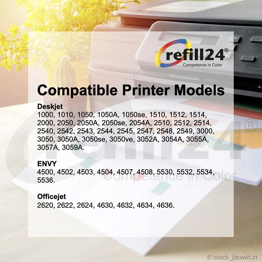 refill24 Kit di ricarica compatibile per cartucce d'inchiostro HP 301, 301 XL nero e a colori, include clip e accessori + 200 ml inchiostro