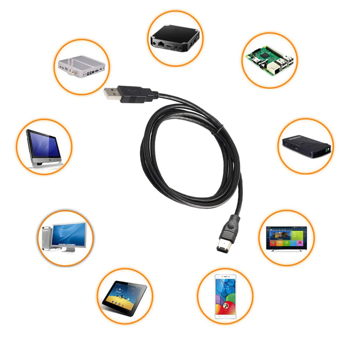 Firewire IEEE 1394 6 pin maschio USB 2.0 A cavo di conversione adattatore maschio 1,8 metri/3/4,5 metri per collegare il cavo della scheda audio
