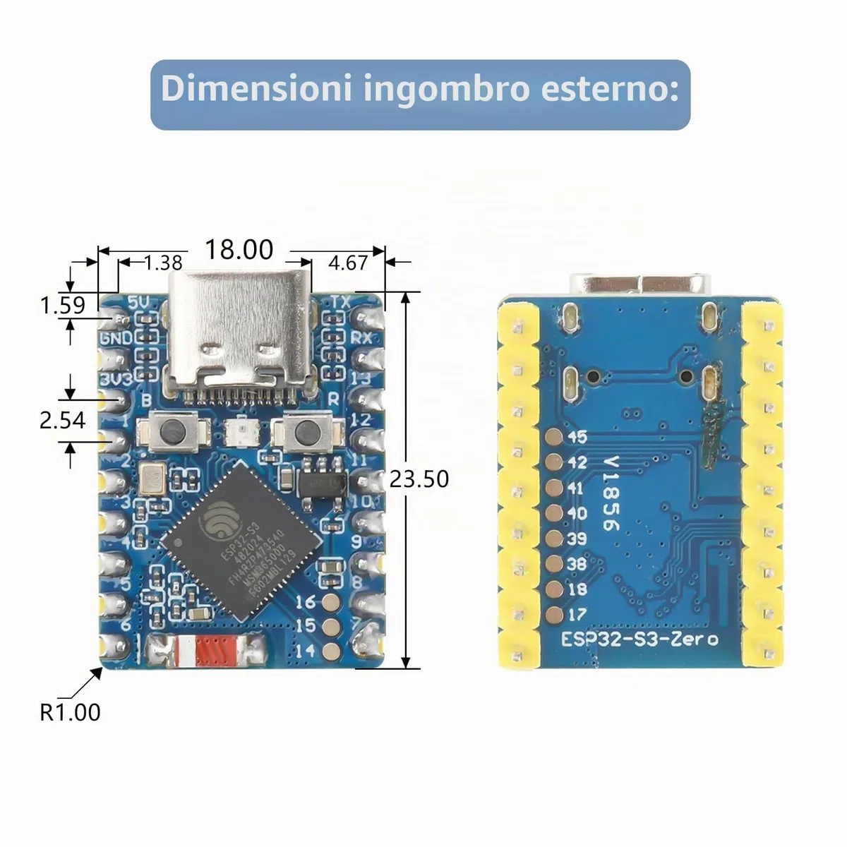 diymore per ESP32-S3 WiFi Bluetooth Mini Modulo Scheda di Sviluppo Processore dual-core basato su per ESP32-S3