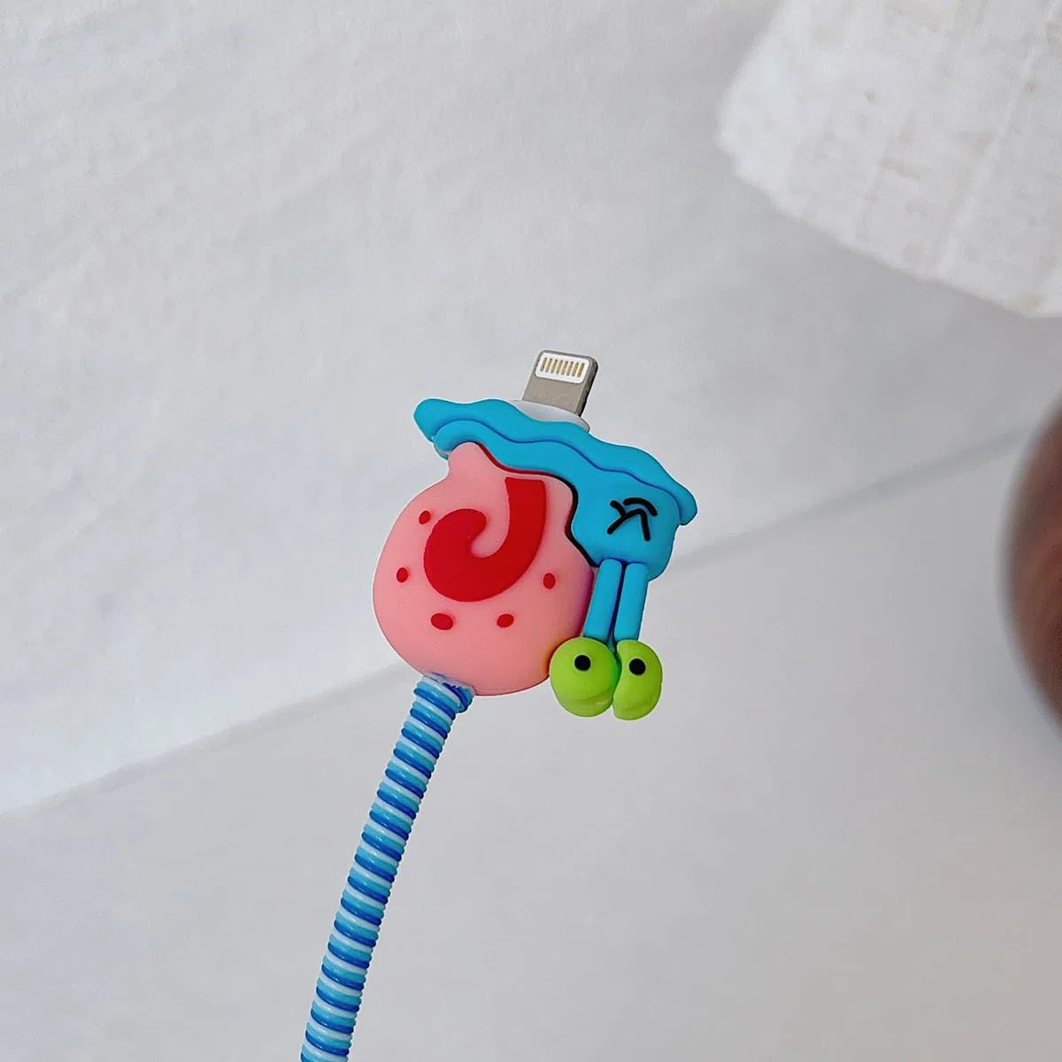 Custodia protettiva per iPhone 20 W con adattatore USB-C e cavo di ricarica, design unico, divertente motivo Kawaii 3D, protezione per cavo di ricarica, per famiglia, uomini, donne (lumaca