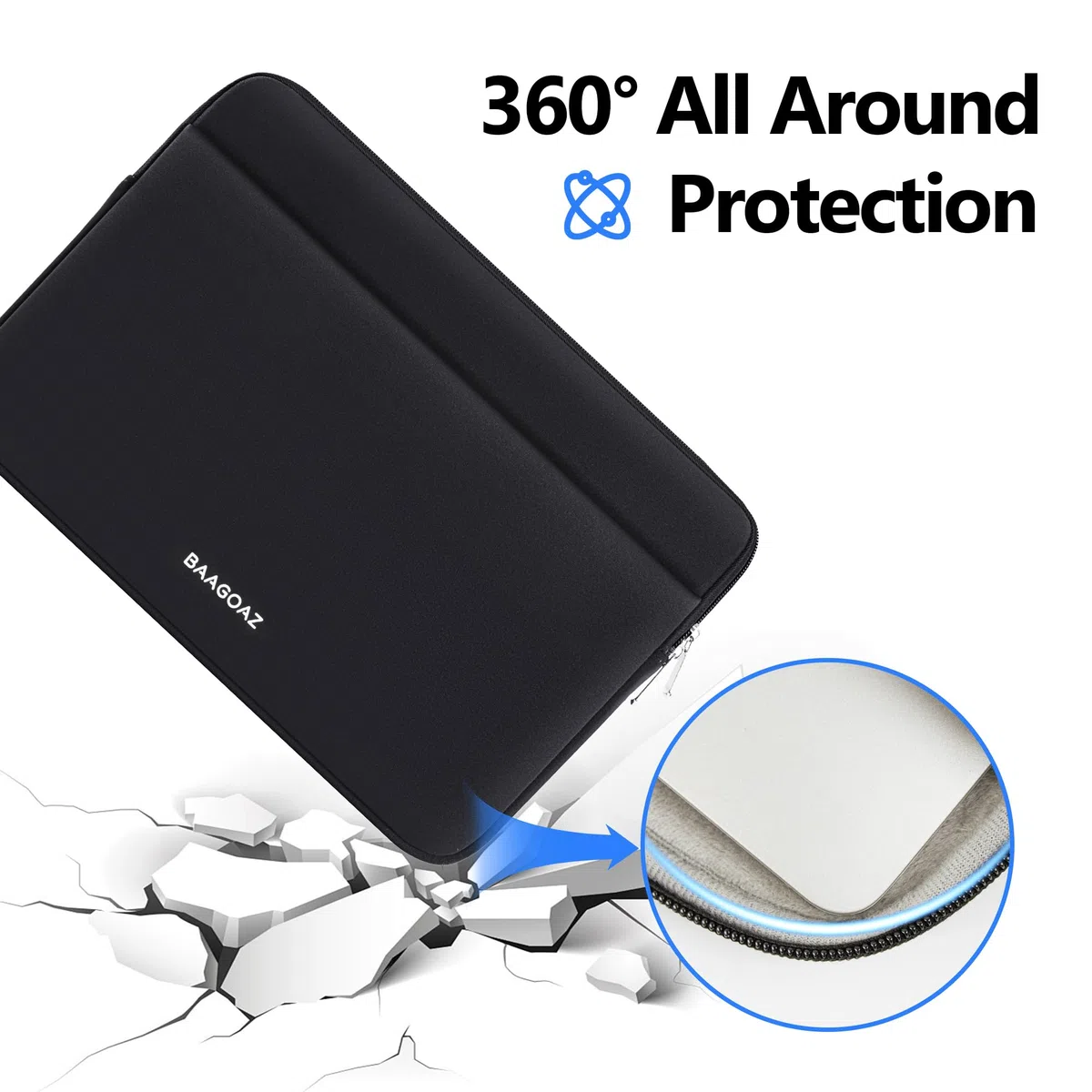15,6-16 Pollici Custodia Borsa Protettiva per Laptop Compatibile con Parziali 16" Portatile Computer Portatile Porta PC, e la Maggior Parte dei 15,6 Pollici Laptop Notebook Chromebook, Nero