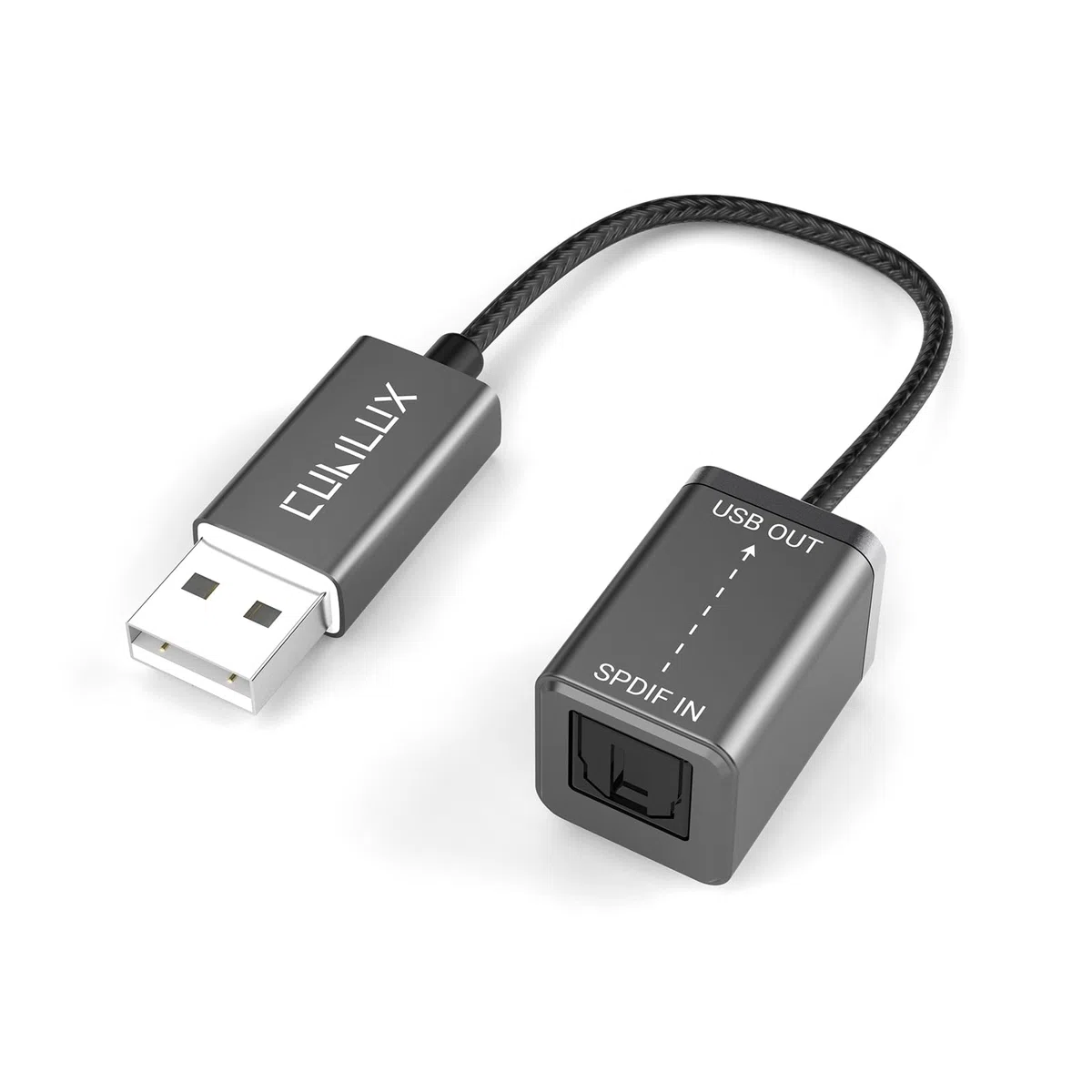 Cubilux Adattatore Ingresso SPDIF USB-A per PC, Dongle Ottico TOSLINK USB RX SDPIF [SOLO Registrazione Stereo Non Riproduzione Audio] per Laptop Computer