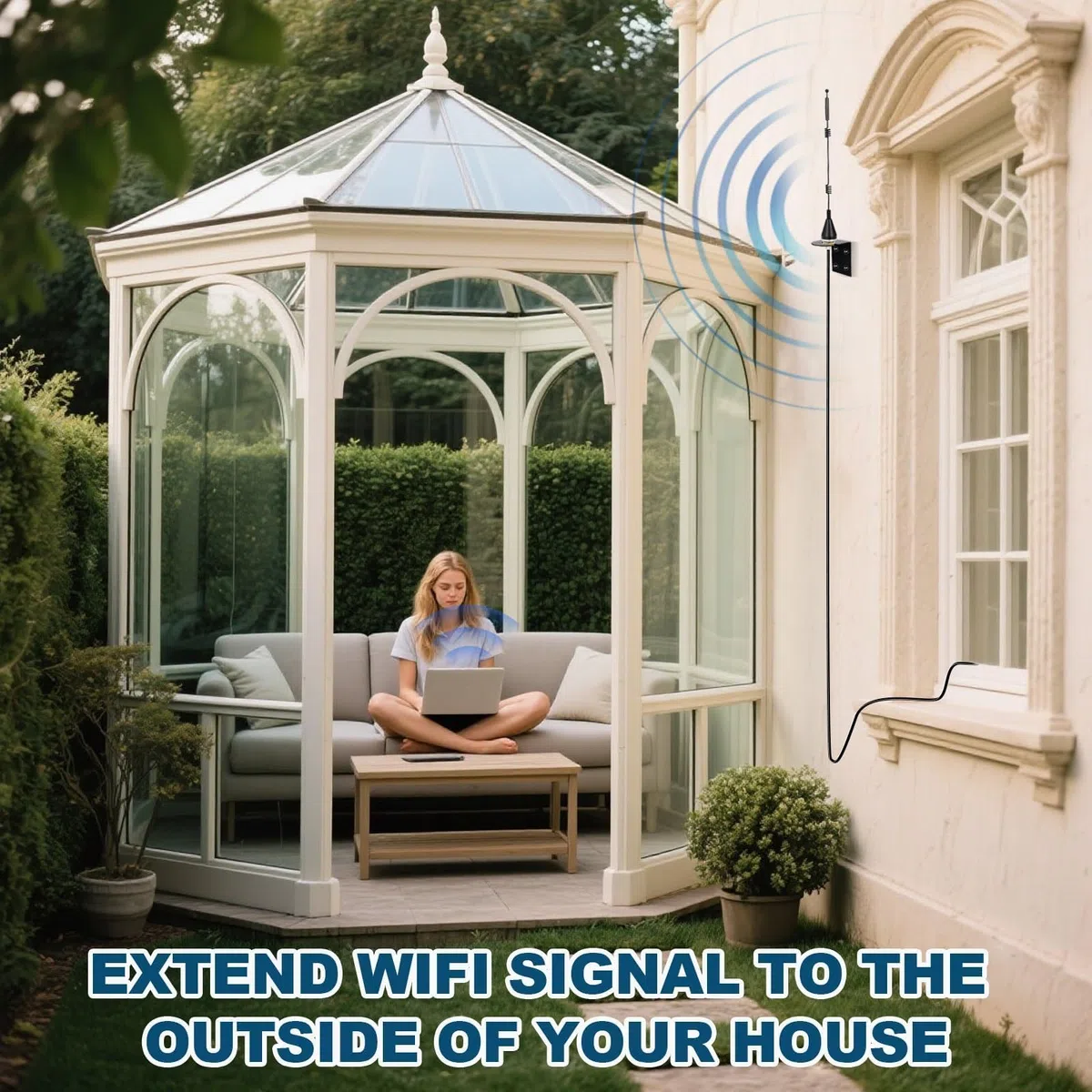 Bingfu Antenna WiFi Exterieur Bibanda 2,4 GHz 5,8 GHz 6dBi MIMO RP-SMA e SMA Omnidirezionale per Telecamera Wireless Esterno Router Amplificatore WiFi Videosorveglianza Scheda di Rete Monitor Energia