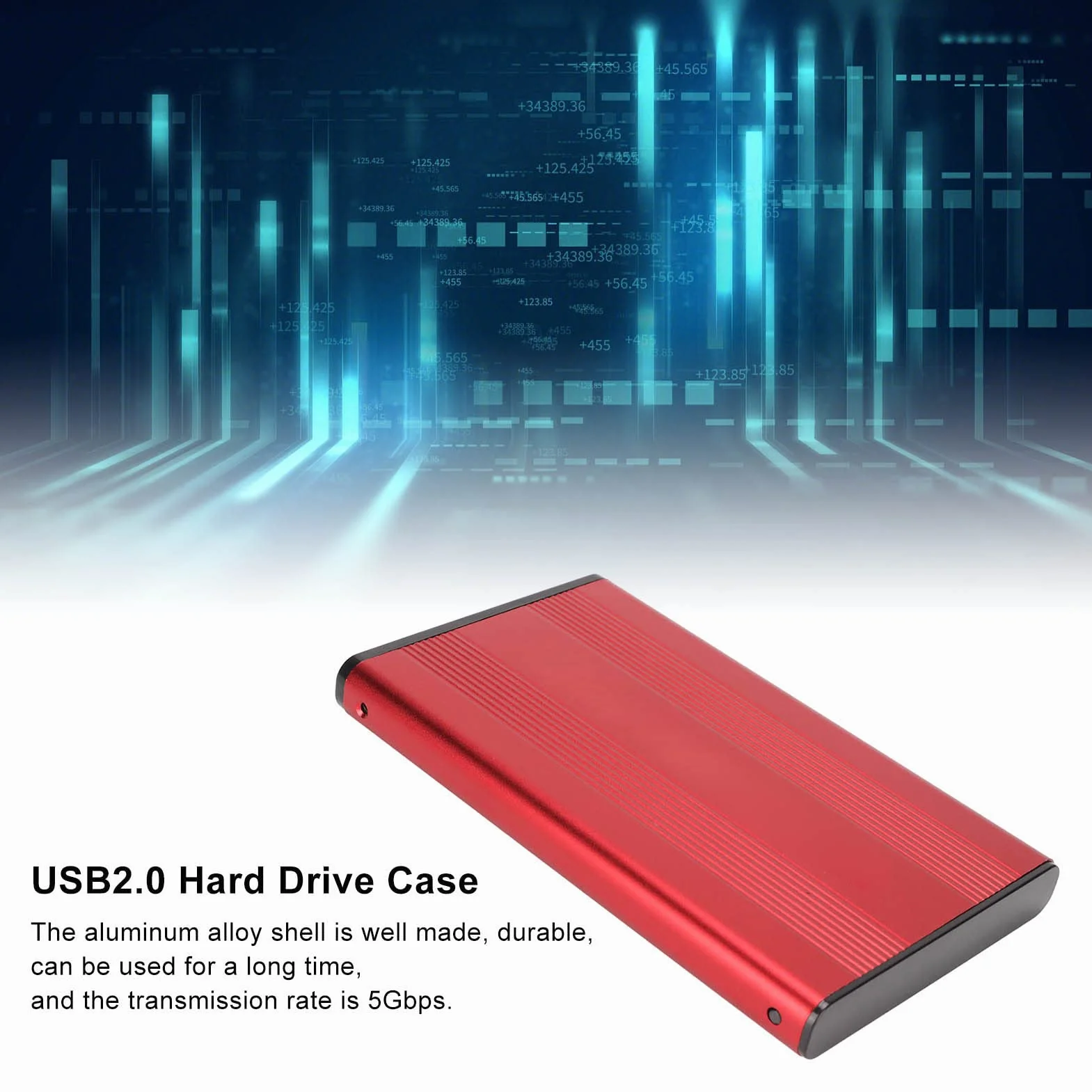 Disco Rigido Esterno, Disco Rigido Portatile Resaggio SSD Esterno HDD 2,5 Pollici da 5 Gbps 2 TB Custodia a Disco Rigido Antim Statico con Interfaccia USB3.0 per (BLACK) (SILVER) (BLUE) (rosso)