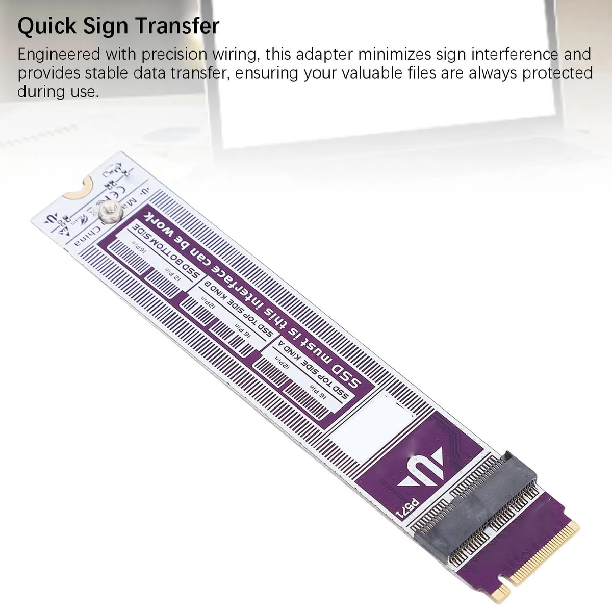 Zunate M.2 NVMe SSD Adattatore 12pin 16pin Convertitore NVMe SSD Reader per Mac Book Air Pro 2013 2017, con Cablaggio di Precisione, Trasferimento Dati Stabile