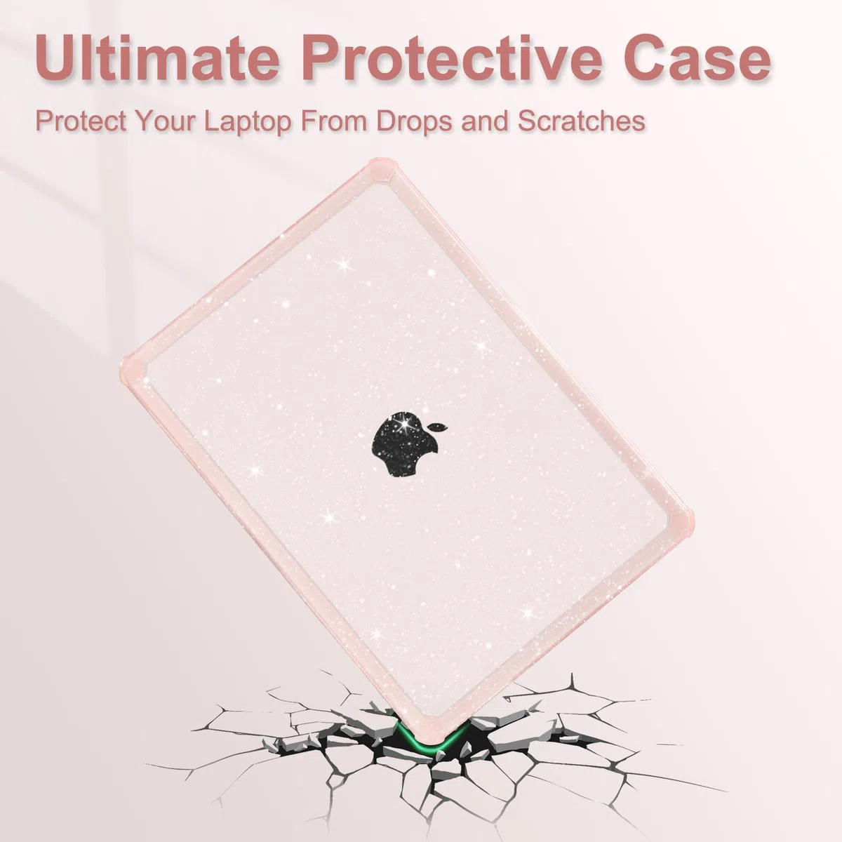 MOSISO Custodia Compatibile con MacBook Pro 14 Cover 2025-2021 M5 A3434 M4 A3112 A3185 A3401 M3 A2918 A2992 M2 A2779 M1 A2442, Case Glitter Anti-Crepa Paraurti TPU Pesante&Copritastiera, Rosa