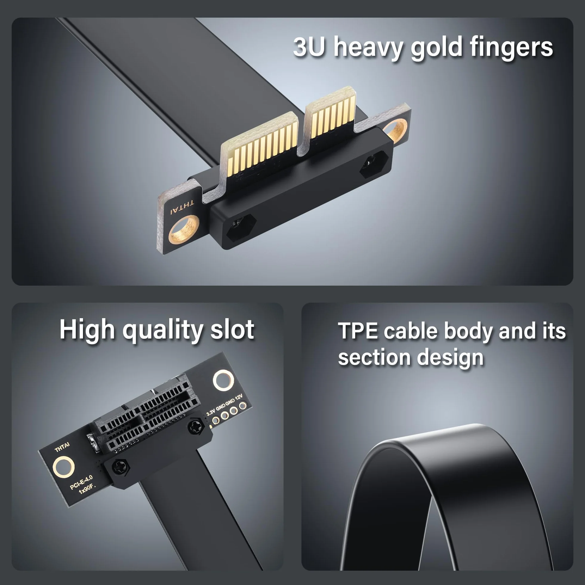 SinLoon Cavo di Estensione PCIe 4.0 X1 90 Gradi Riser PCI-E 1X Maschio Femmina 30CM