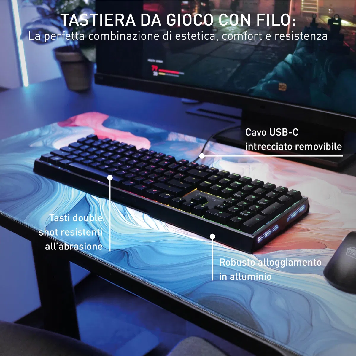CHERRY XTRFY MX 3.1, Tastiera da gaming meccanica, Layout per il Regno Unito (QWERTY), Illuminazione RGB, Alloggiamento in alluminio, USB-A, Interruttori MX2A BROWN, colore nero